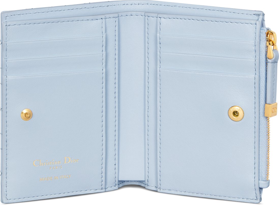 Dior Caro Dahlia Wallet Unfolded view
