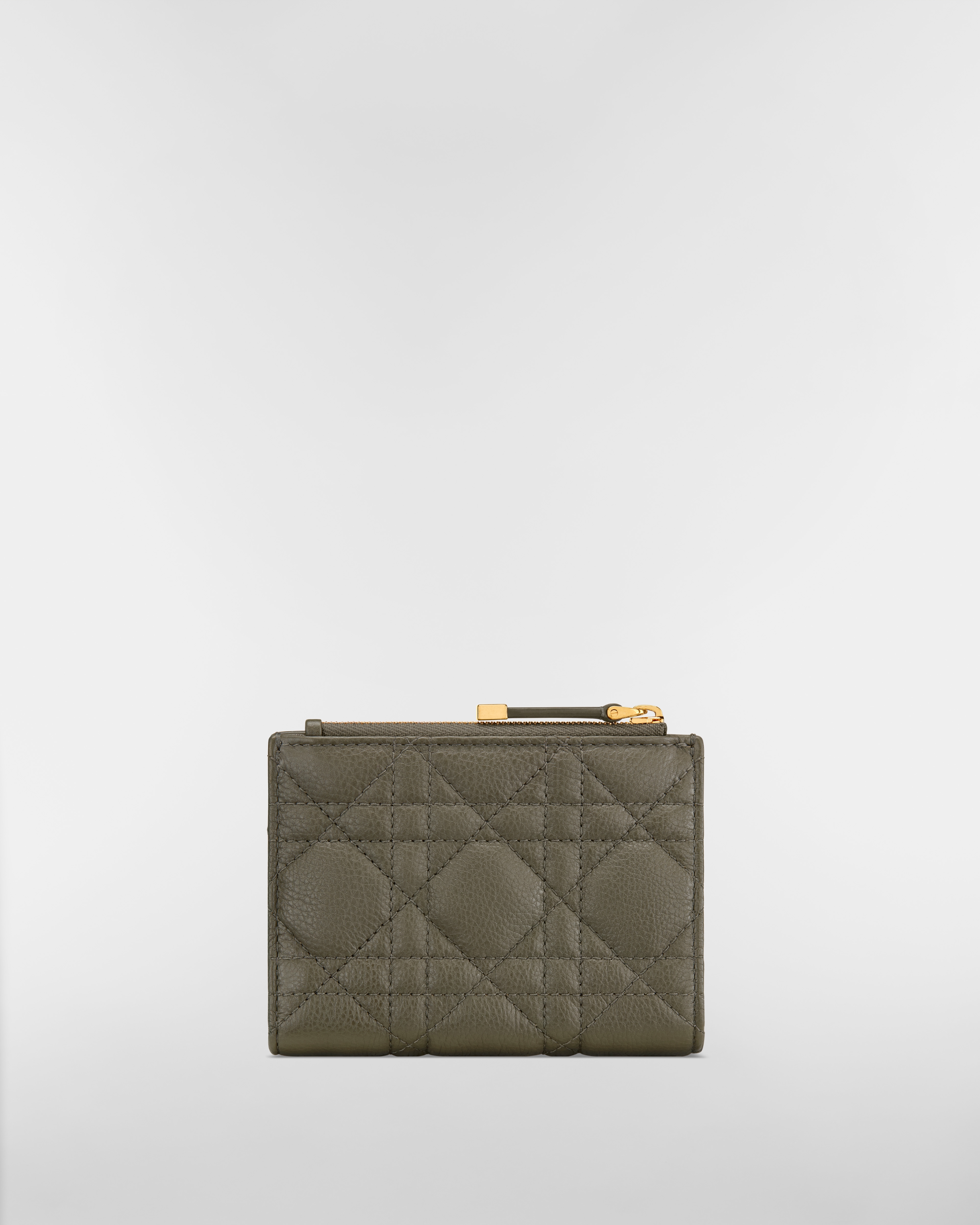 Dior Caro Dahlia Wallet Olive Taupe Supple Cannage Calfskin E08