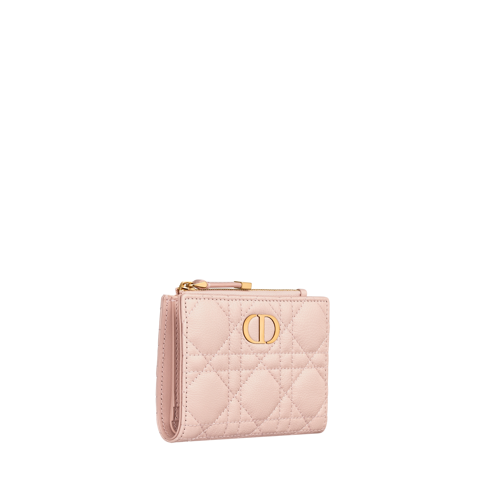 Dior Caro Dahlia Wallet Powder Pink Supple Cannage Calfskin E03
