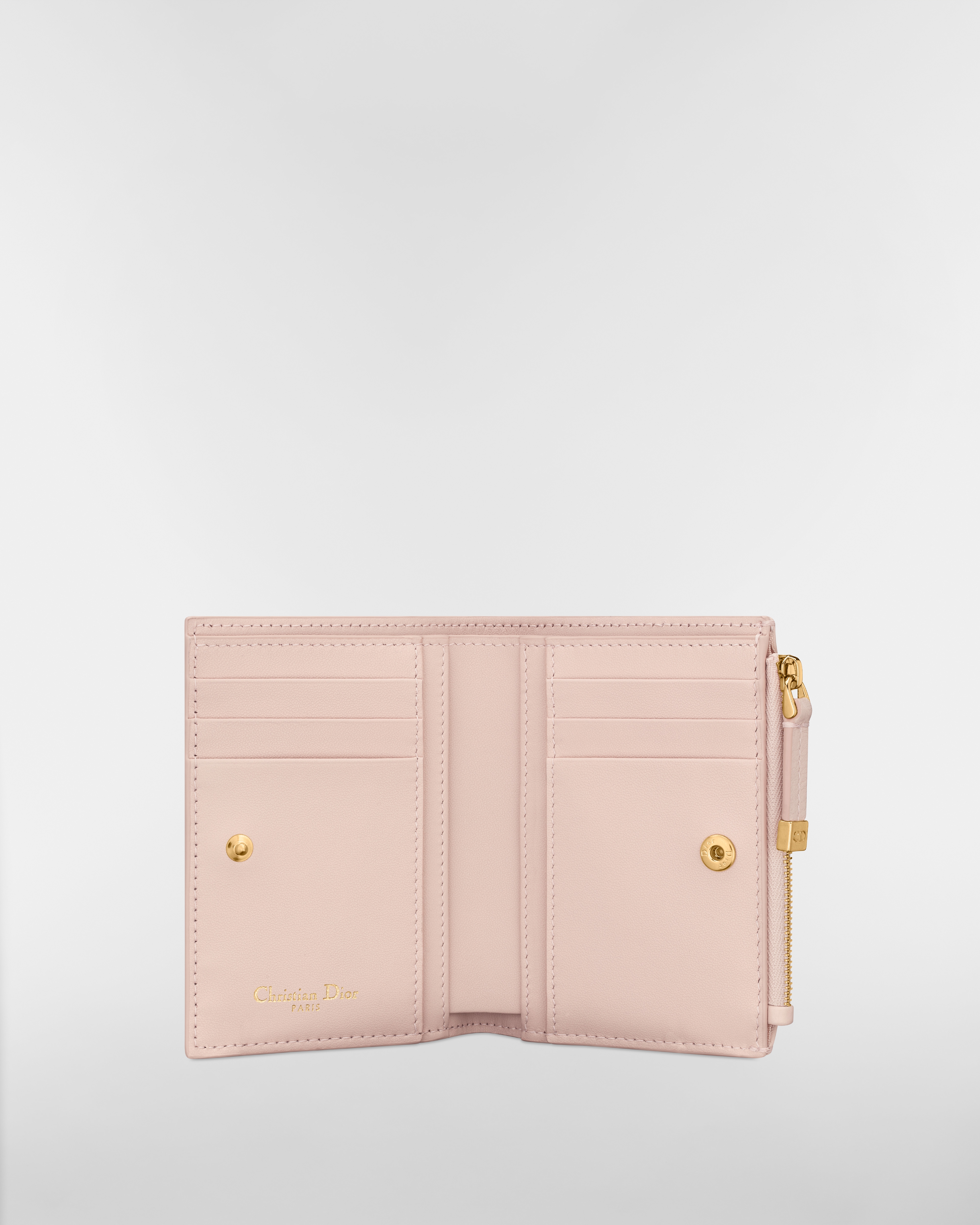 Dior Caro Dahlia Wallet Powder Pink Supple Cannage Calfskin E07