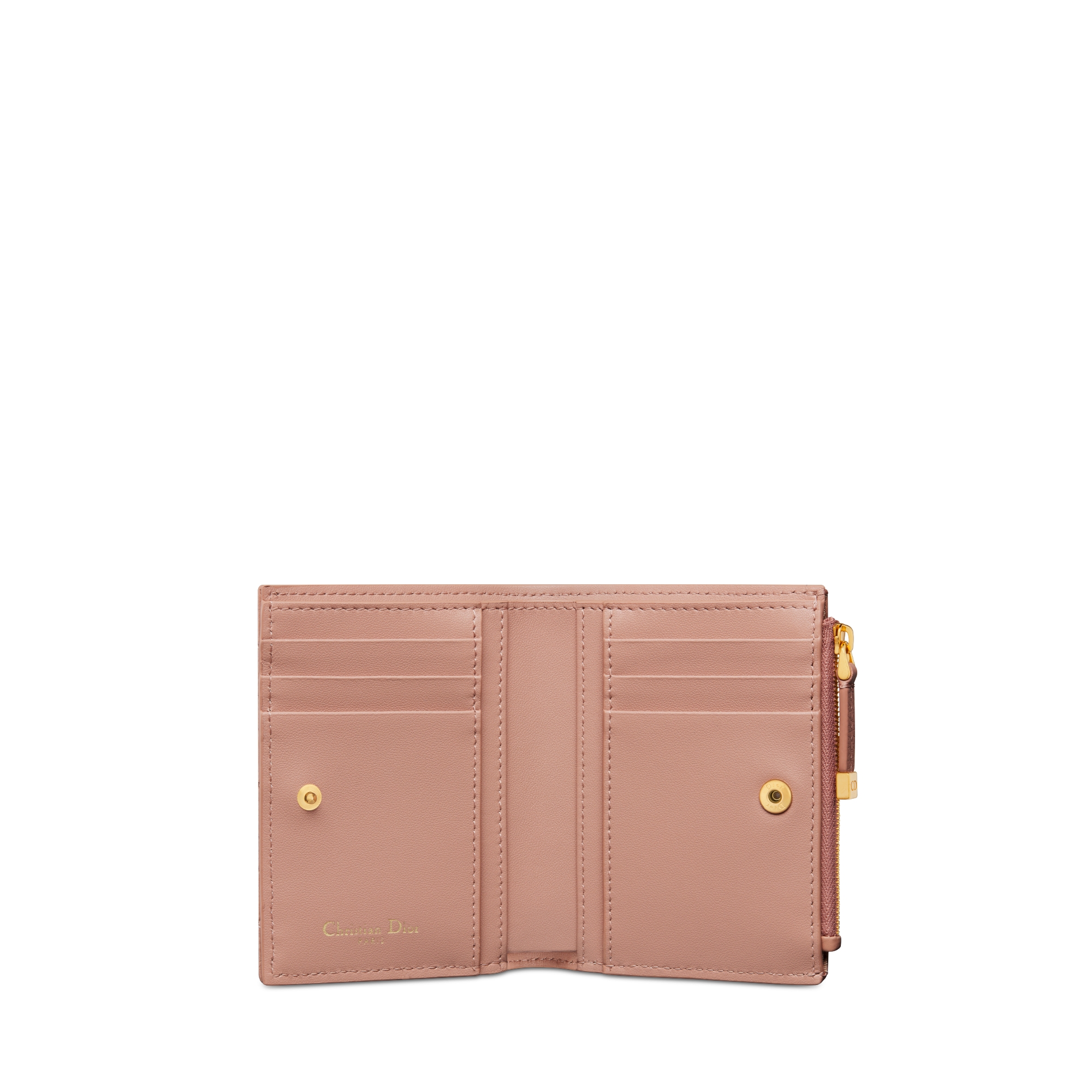 Dior Caro Dahlia 지갑 Rose des Vents 서플 까나쥬 송아지 가죽 E07