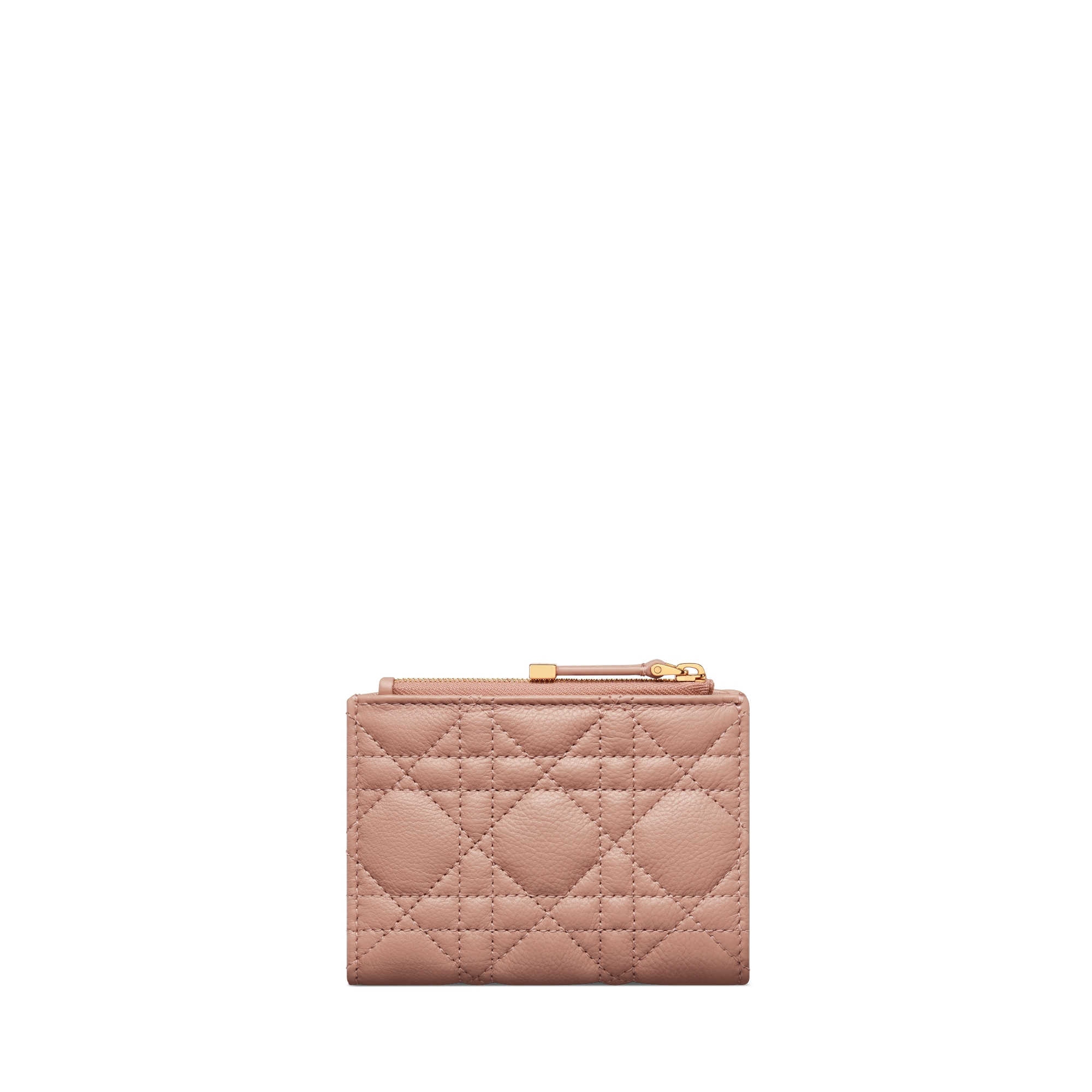 Dior Caro Dahlia 지갑 Rose des Vents 서플 까나쥬 송아지 가죽 E08