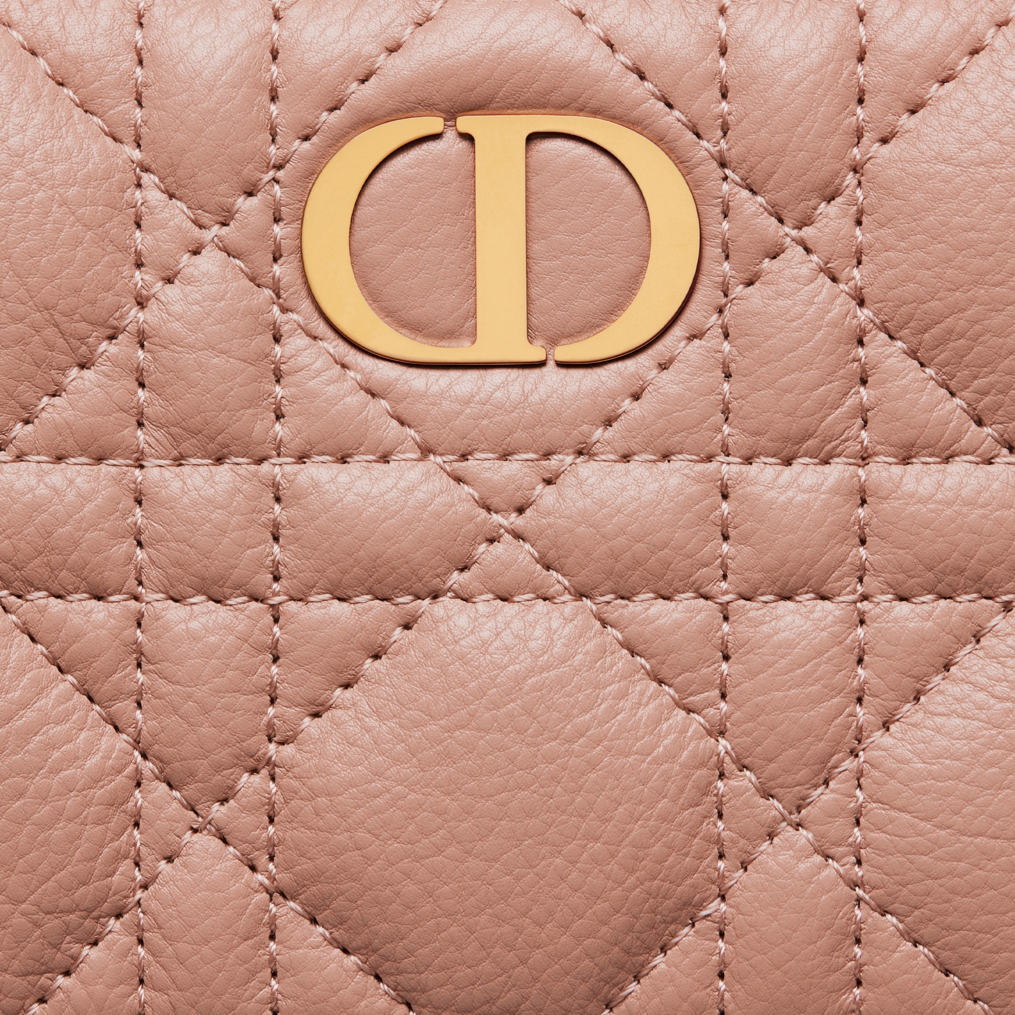 Dior Caro Dahlia 銀包 Rose des Vents 柔軟 Cannage 藤格紋圖案小牛皮 E09