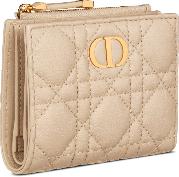 Dior Caro Dahlia Portemonnaie aria_threeQuarterClosedView
