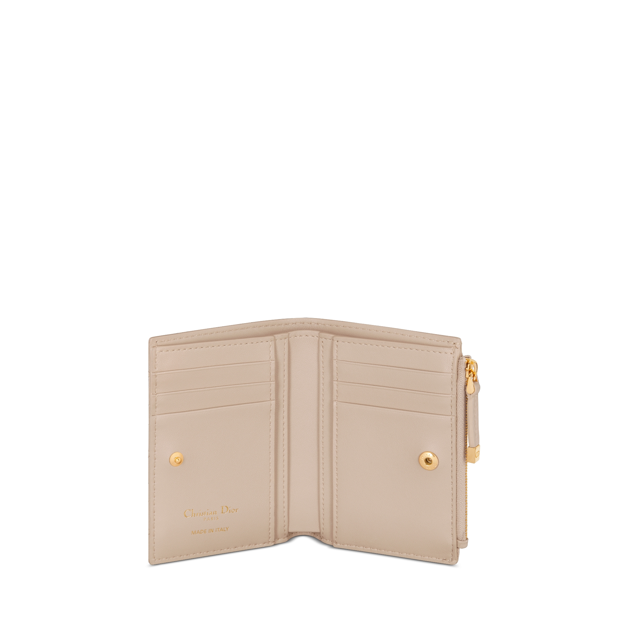 Dior Caro Dahlia 지갑 파우더 베이지 서플 까나쥬 송아지 가죽 E07