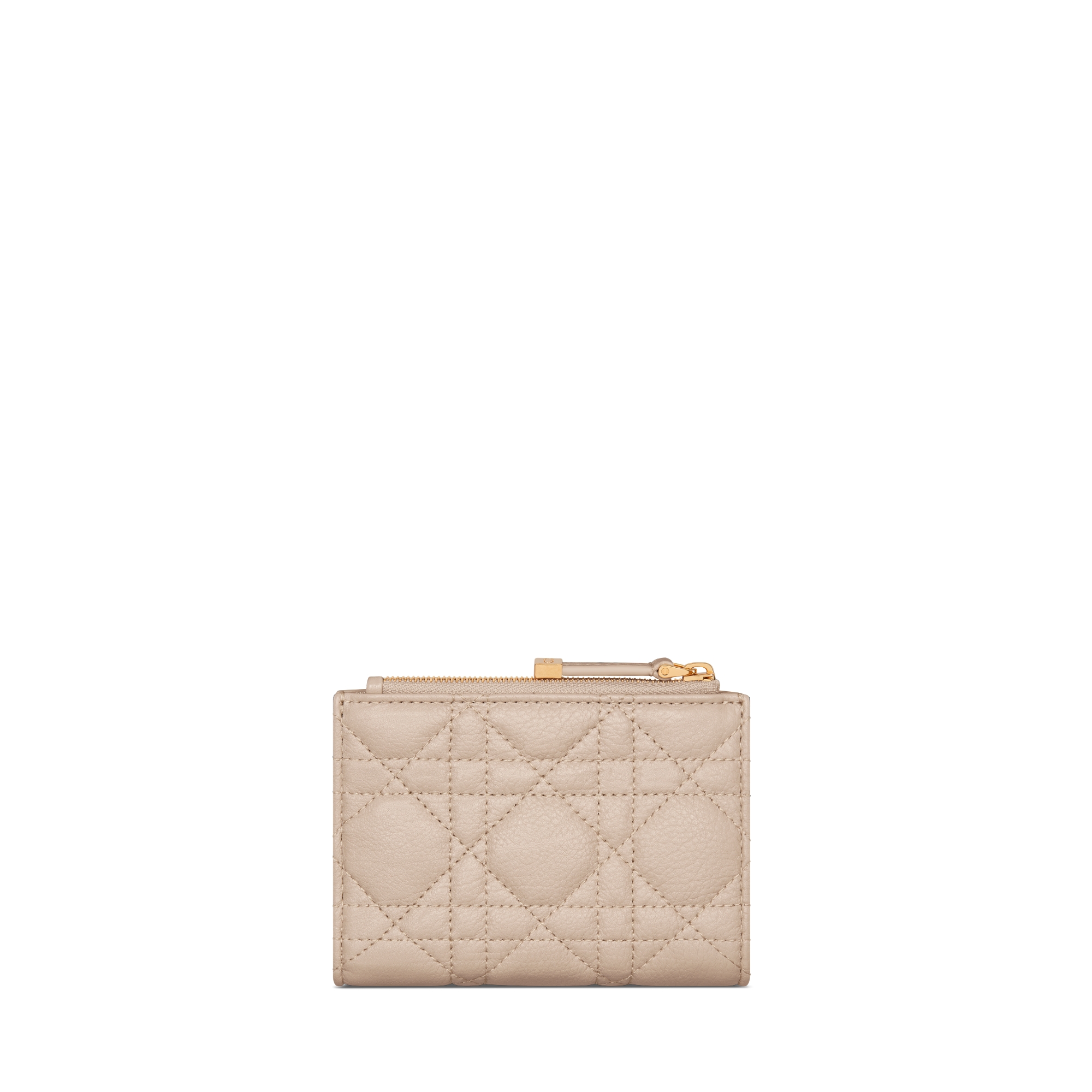 Dior Caro Dahlia 지갑 파우더 베이지 서플 까나쥬 송아지 가죽 E08