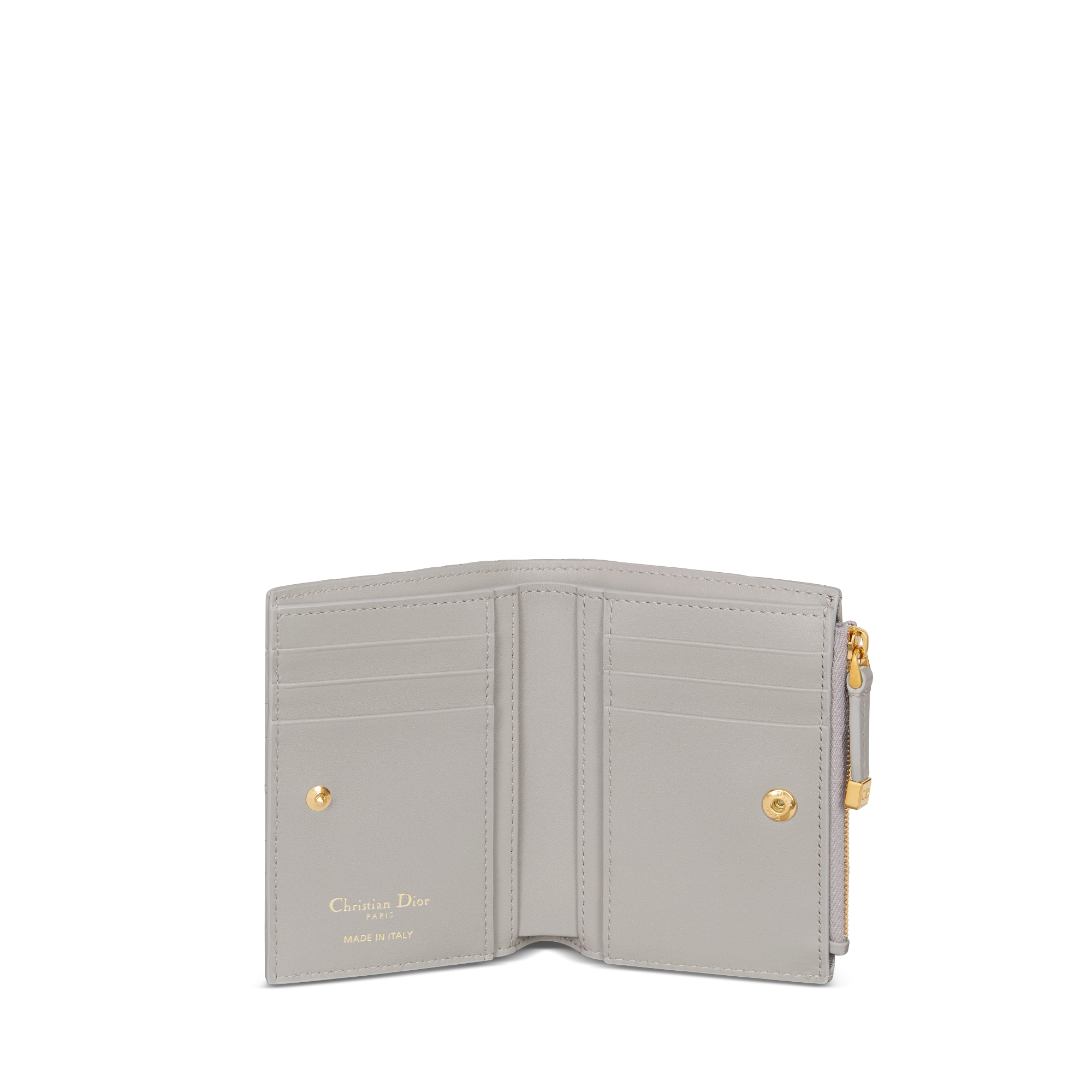 Dior Caro Dahlia 지갑 그레이 서플 까나쥬 송아지 가죽 E07