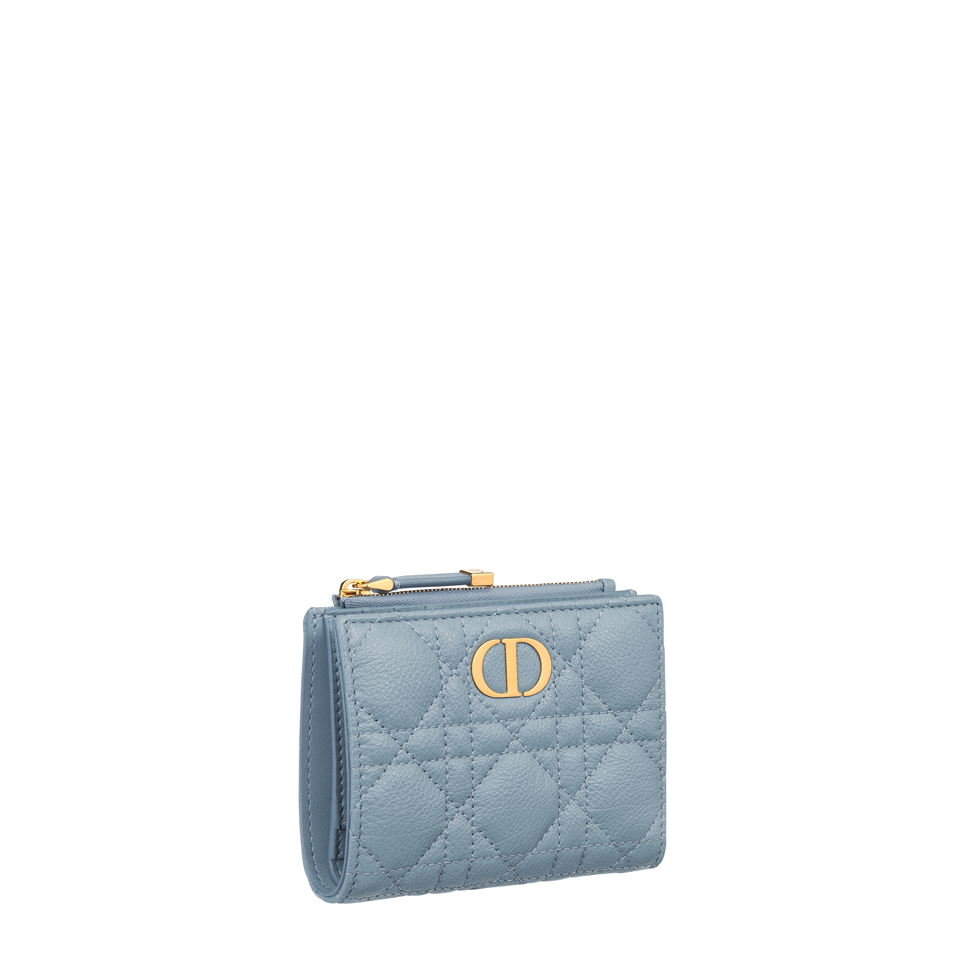 Dior Caro Dahlia Wallet Cloud Blue Supple Cannage Calfskin E03