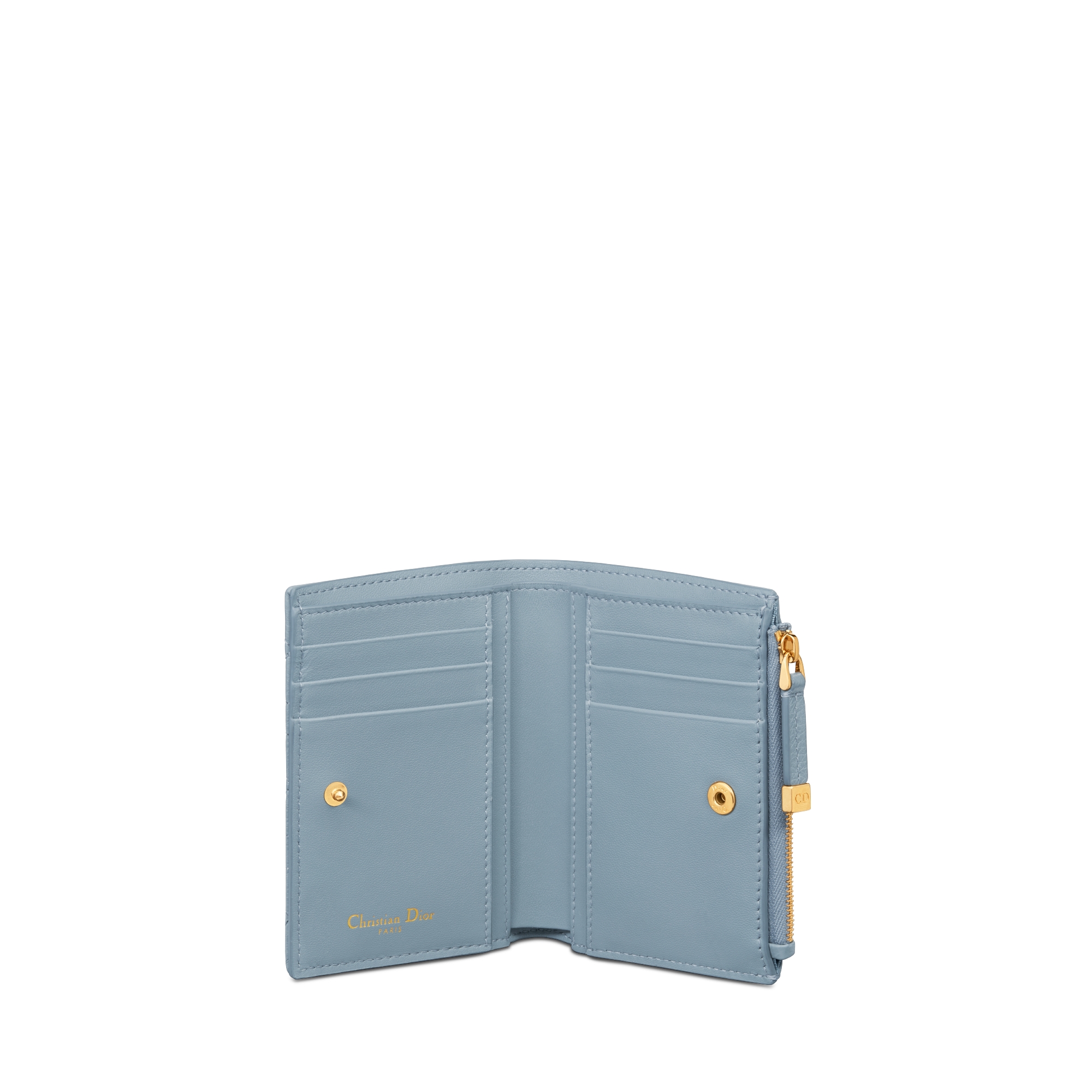 Dior Caro Glycine ウォレット　クラウドブルー Dior Caro Glycine Wallet Cloud Blue Supple Cannage Calfskin