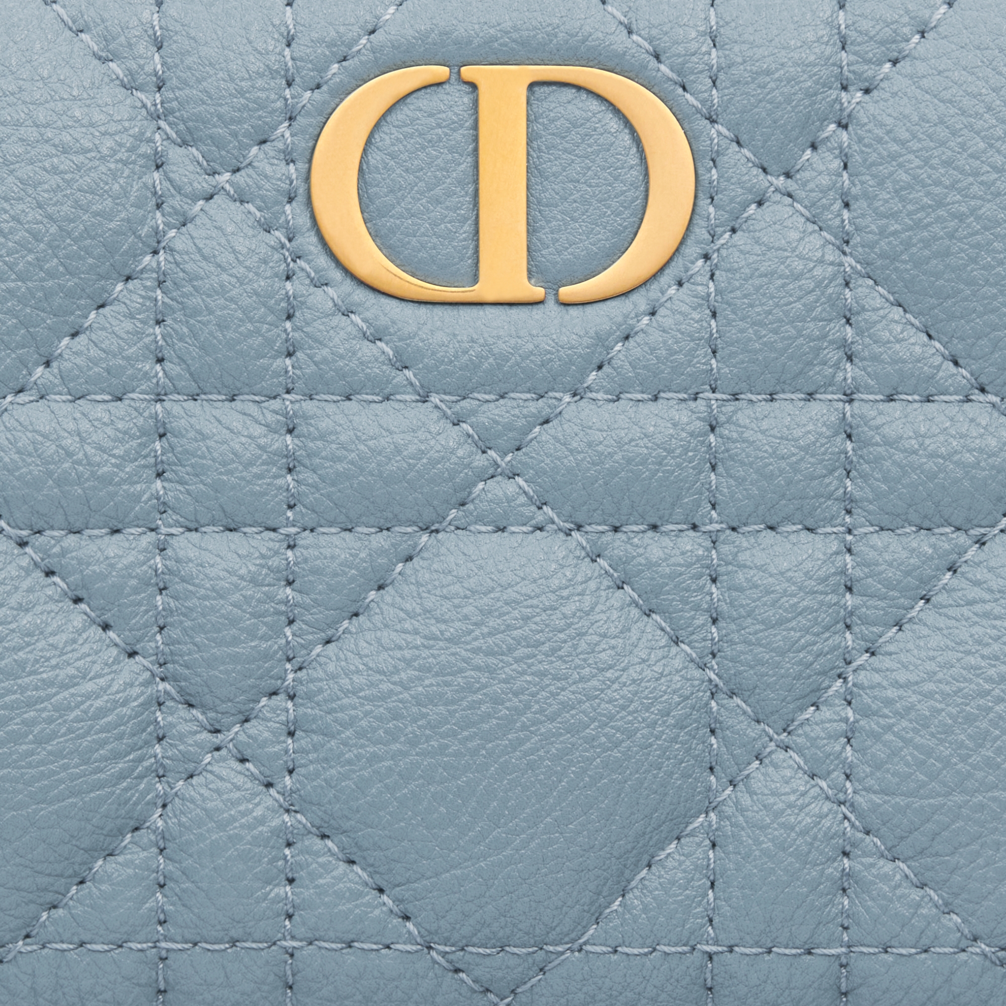 Dior Caro Dahlia Wallet Cloud Blue Supple Cannage Calfskin