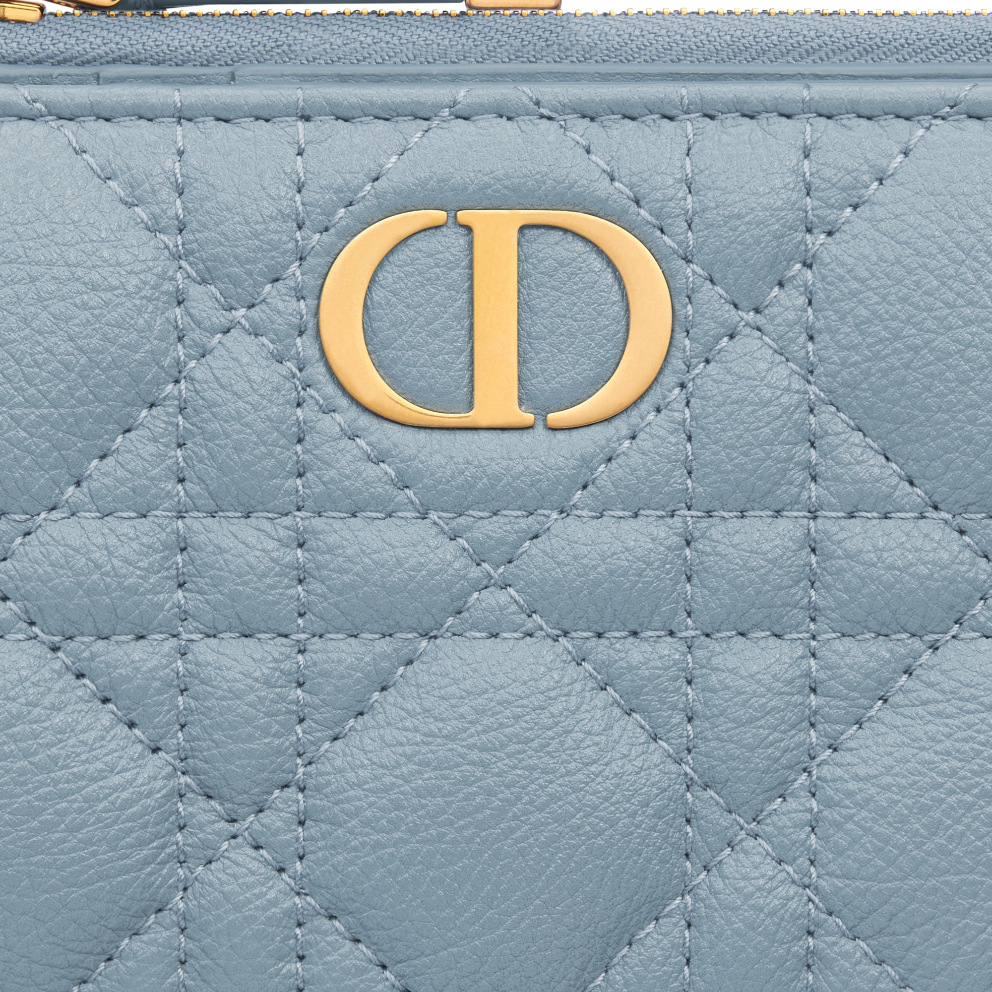 Dior Caro Dahlia Wallet Cloud Blue Supple Cannage Calfskin E09