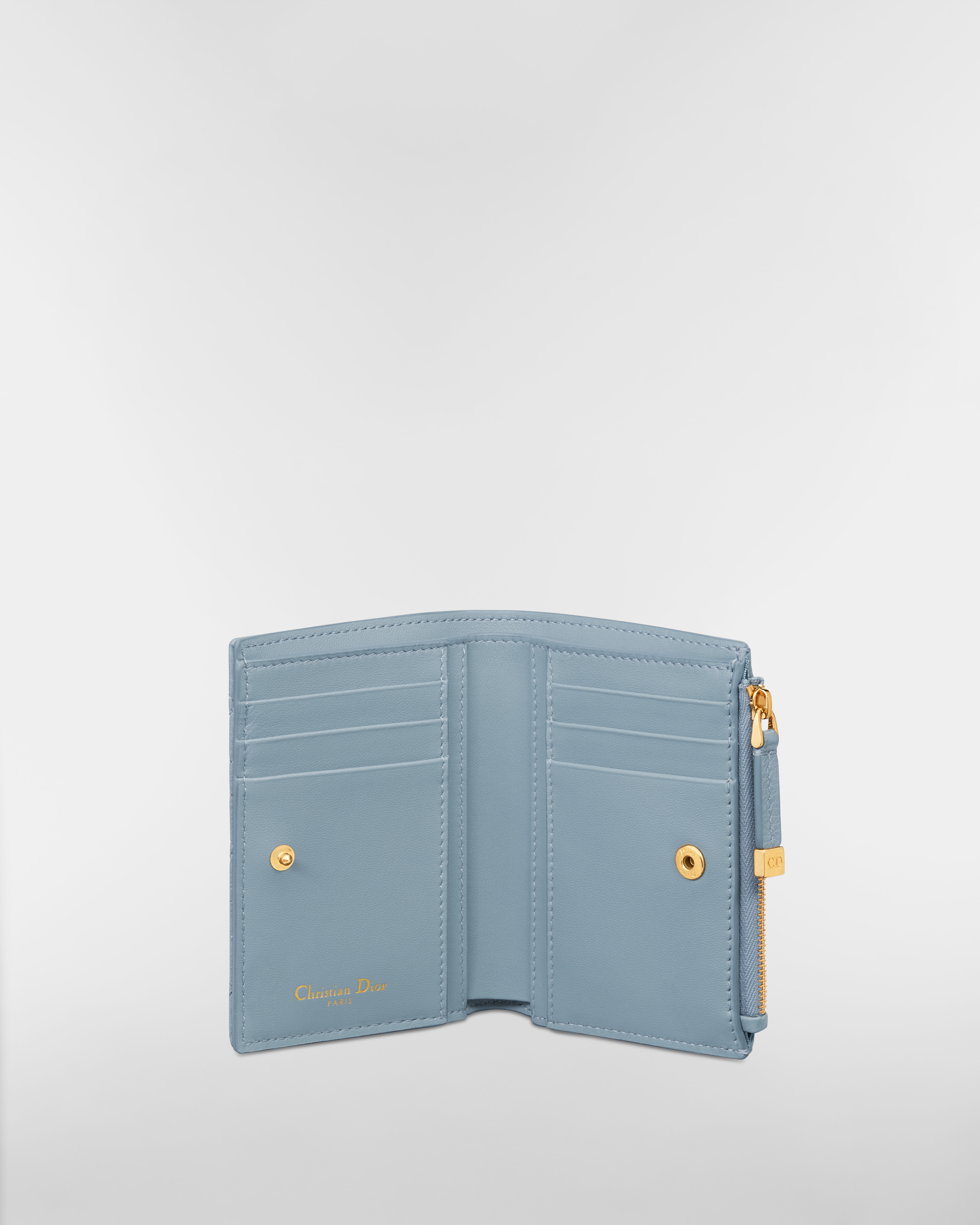 Dior Caro Dahlia 지갑 클라우드 블루 서플 까나쥬 송아지 가죽 E07