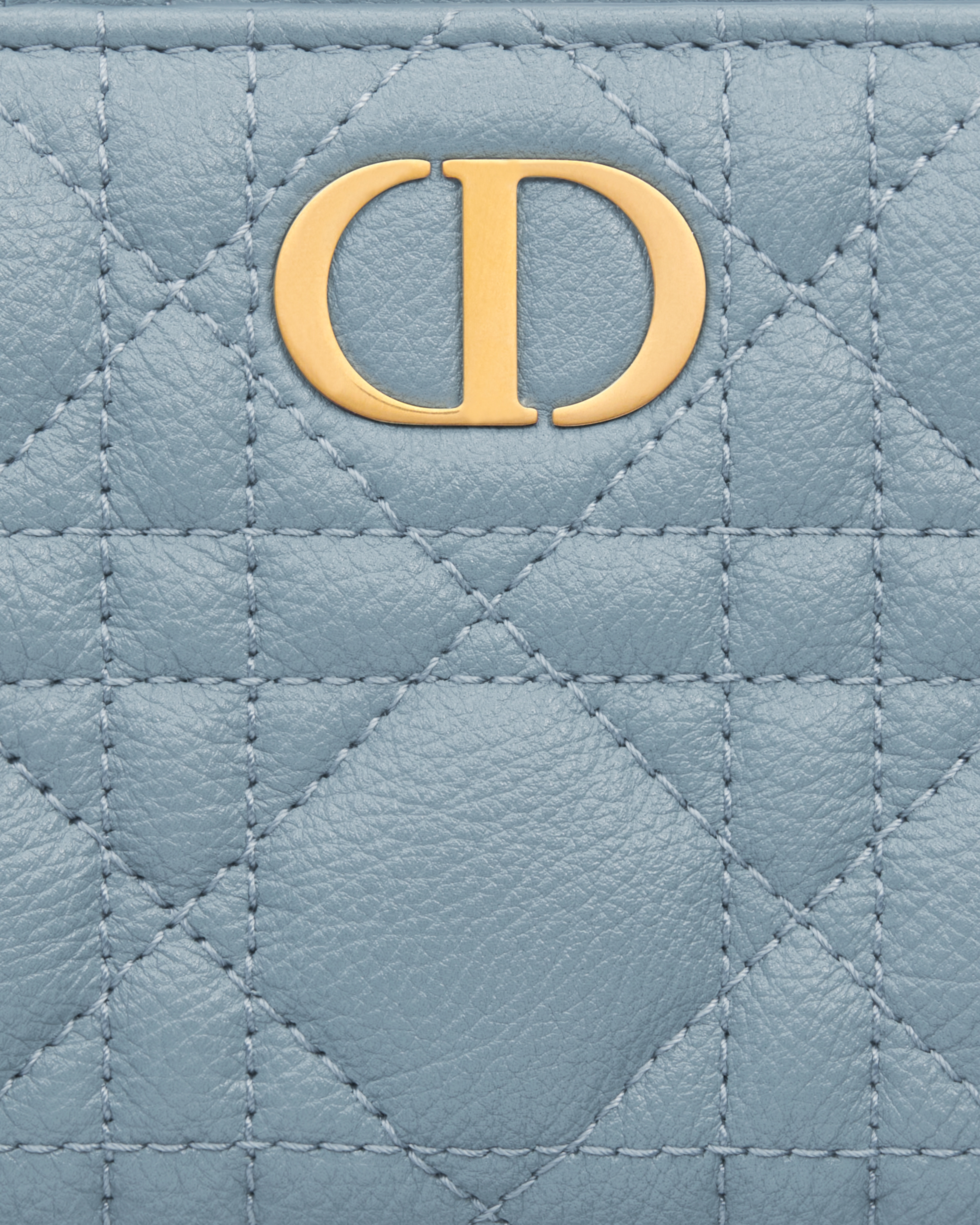Dior Caro Dahlia Wallet Cloud Blue Supple Cannage Calfskin E09