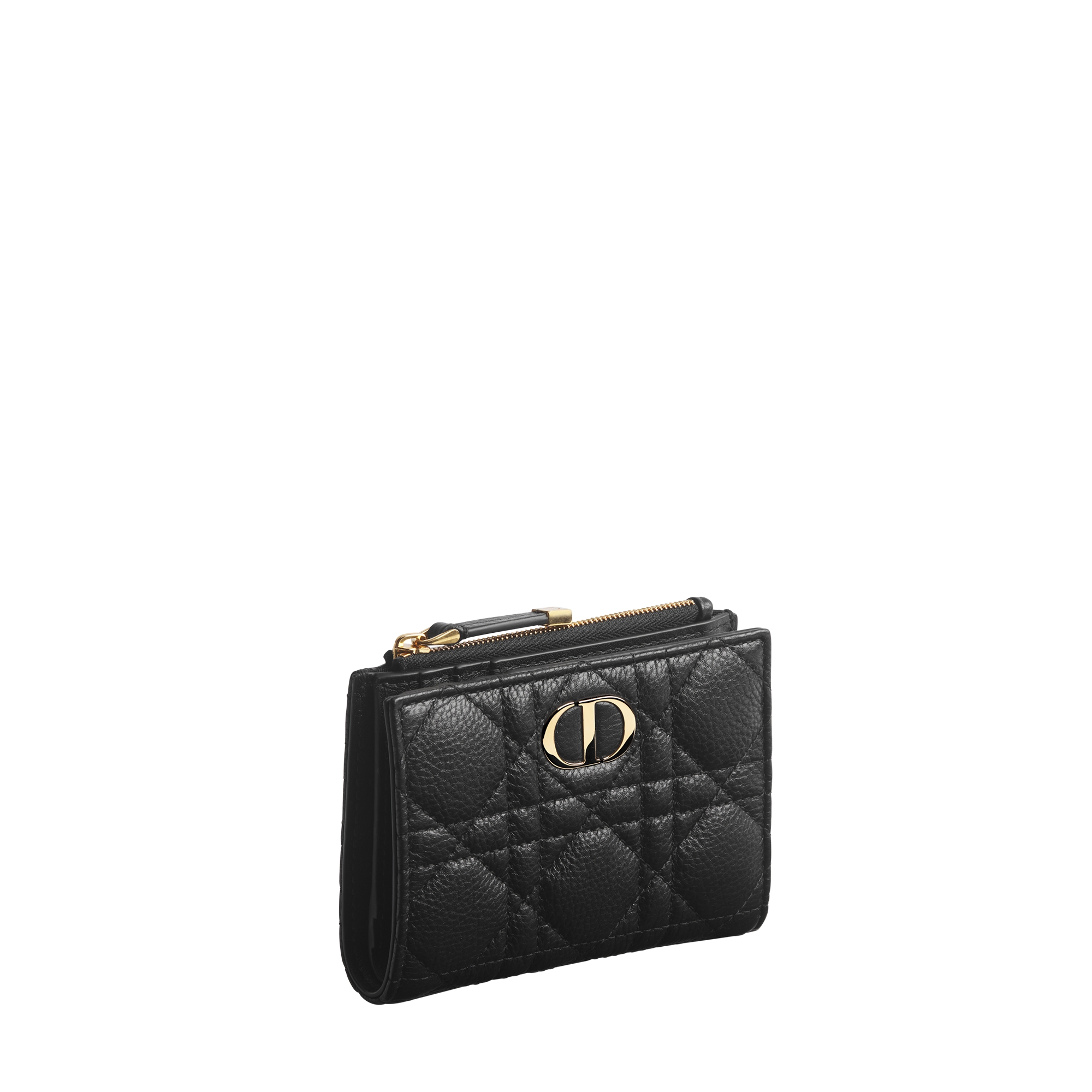 Dior Caro Dahlia Wallet Black Supple Cannage Calfskin E03