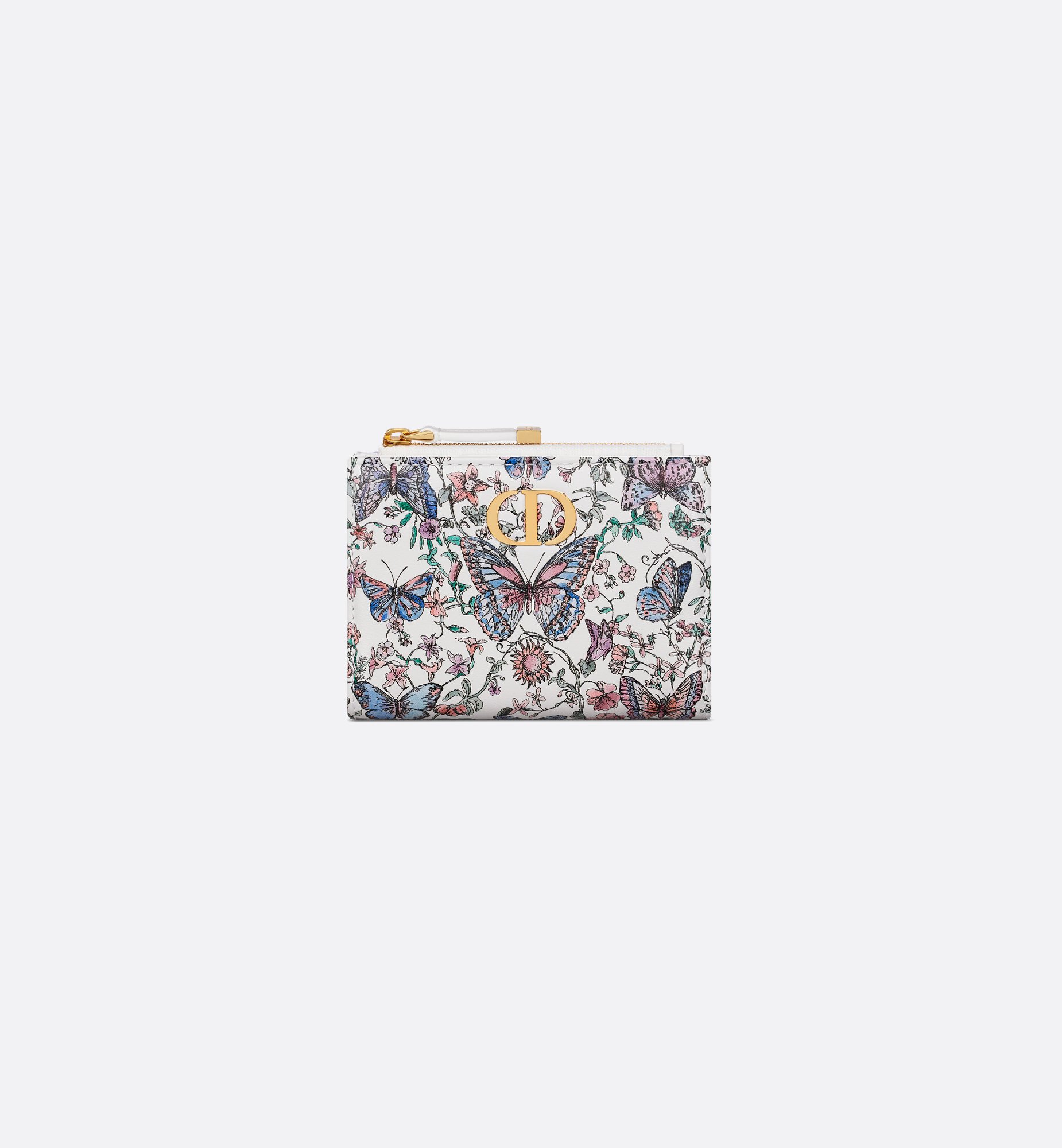 Dior Caro Dahlia Wallet White Smooth Calfskin with Dior Caro Dahlia Wallet White Smooth Calfskin with