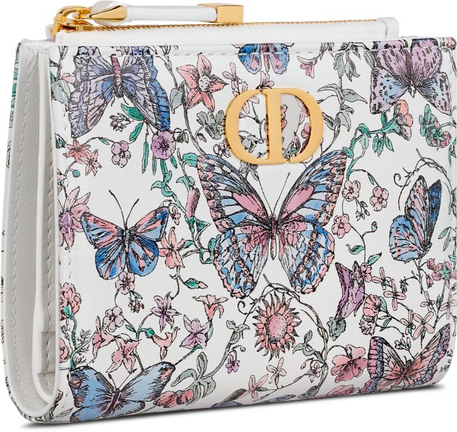 Dior Caro Dahlia Wallet Three quarter closed view