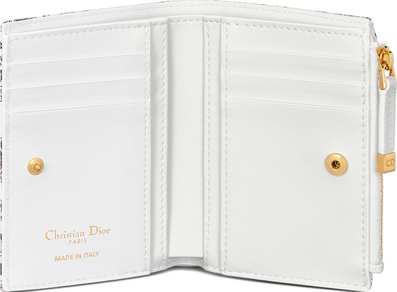 Dior Caro Dahlia Wallet Unfolded view