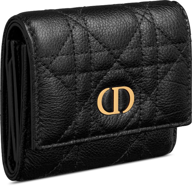 Dior Caro Hibiscus Wallet Three quarter closed view
