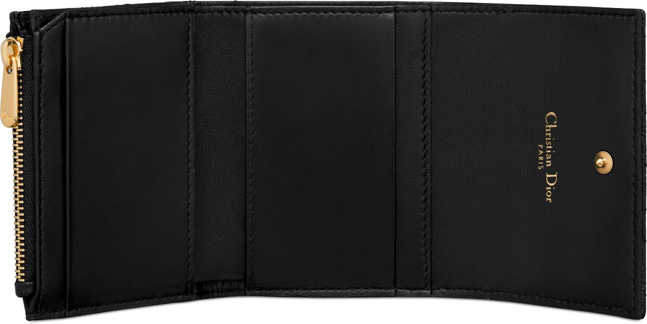 Dior Caro Hibiscus Wallet Unfolded view