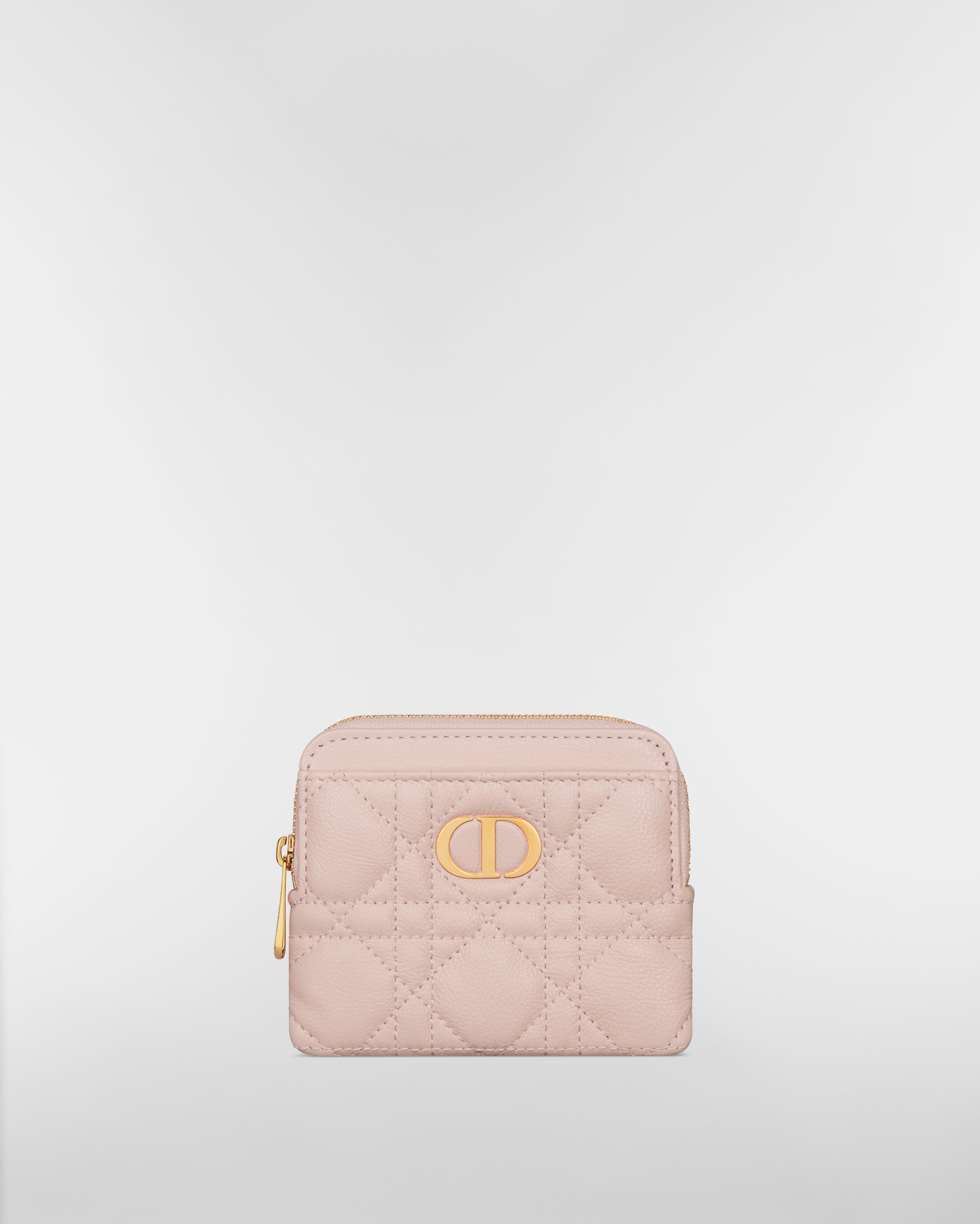 Dior Caro Lavender 지갑 파우더 핑크 서플 까나쥬 송아지 가죽 E01