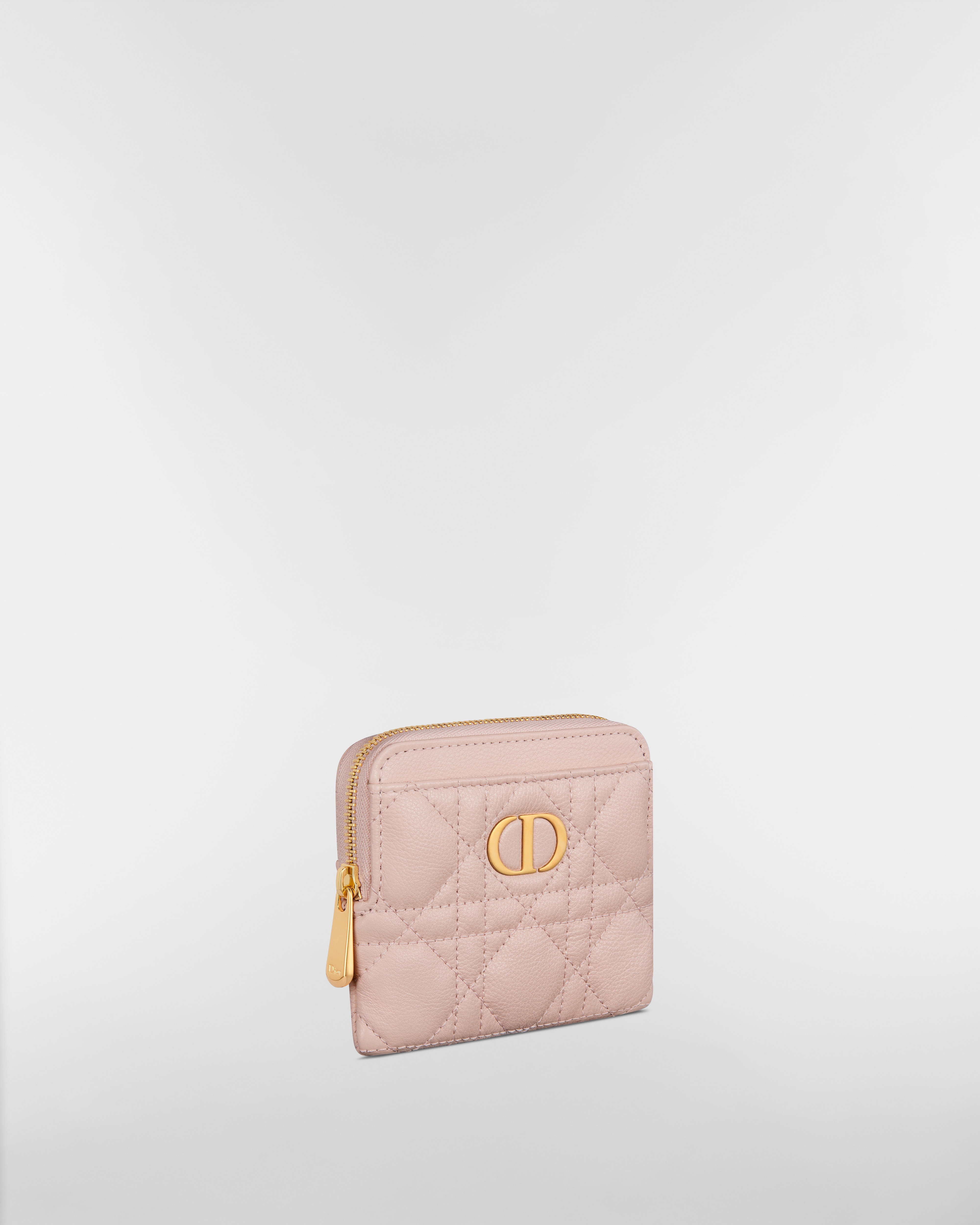 Dior Caro Lavender 지갑 파우더 핑크 서플 까나쥬 송아지 가죽 E03