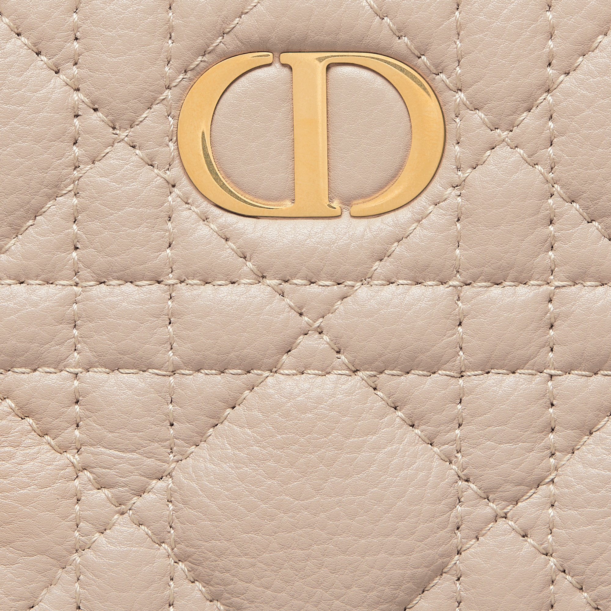 Dior Caro Lavender 지갑 파우더 베이지 서플 까나쥬 송아지 가죽 E09