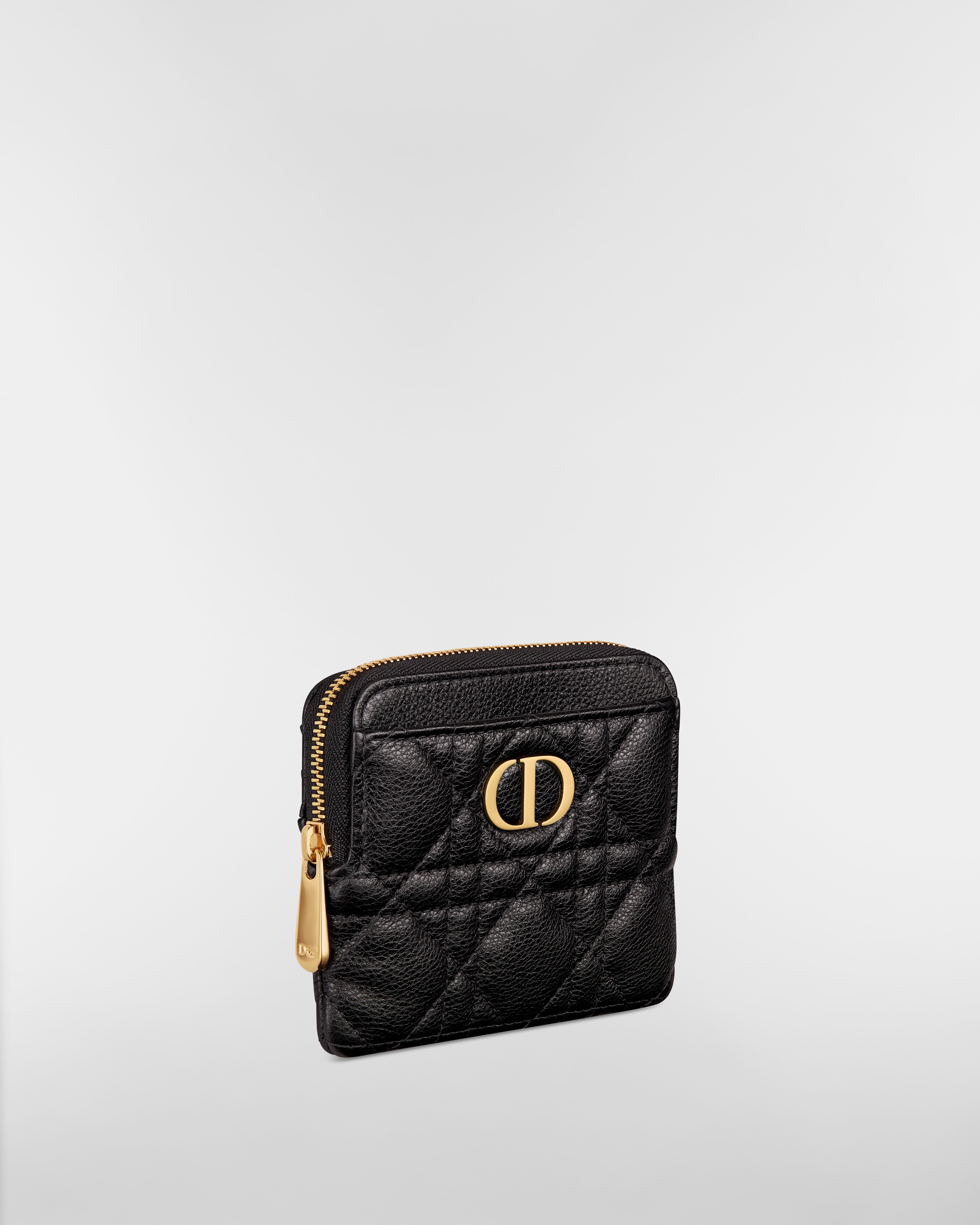 Dior Caro Lavender 지갑 블랙 서플 까나쥬 송아지 가죽 E03