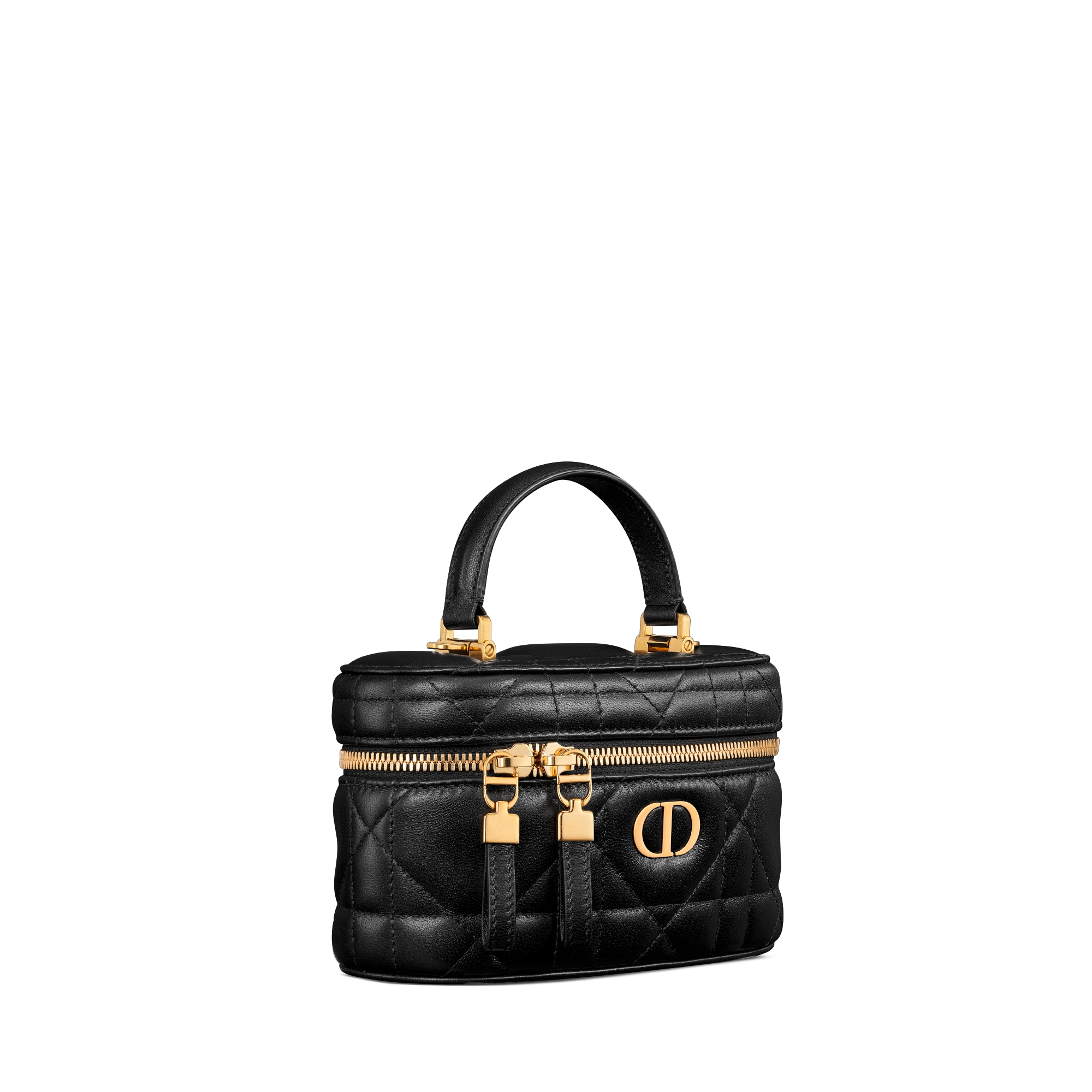 Dior Caro 미니 베니티 케이스 블랙 매크로까나쥬 양가죽 E03