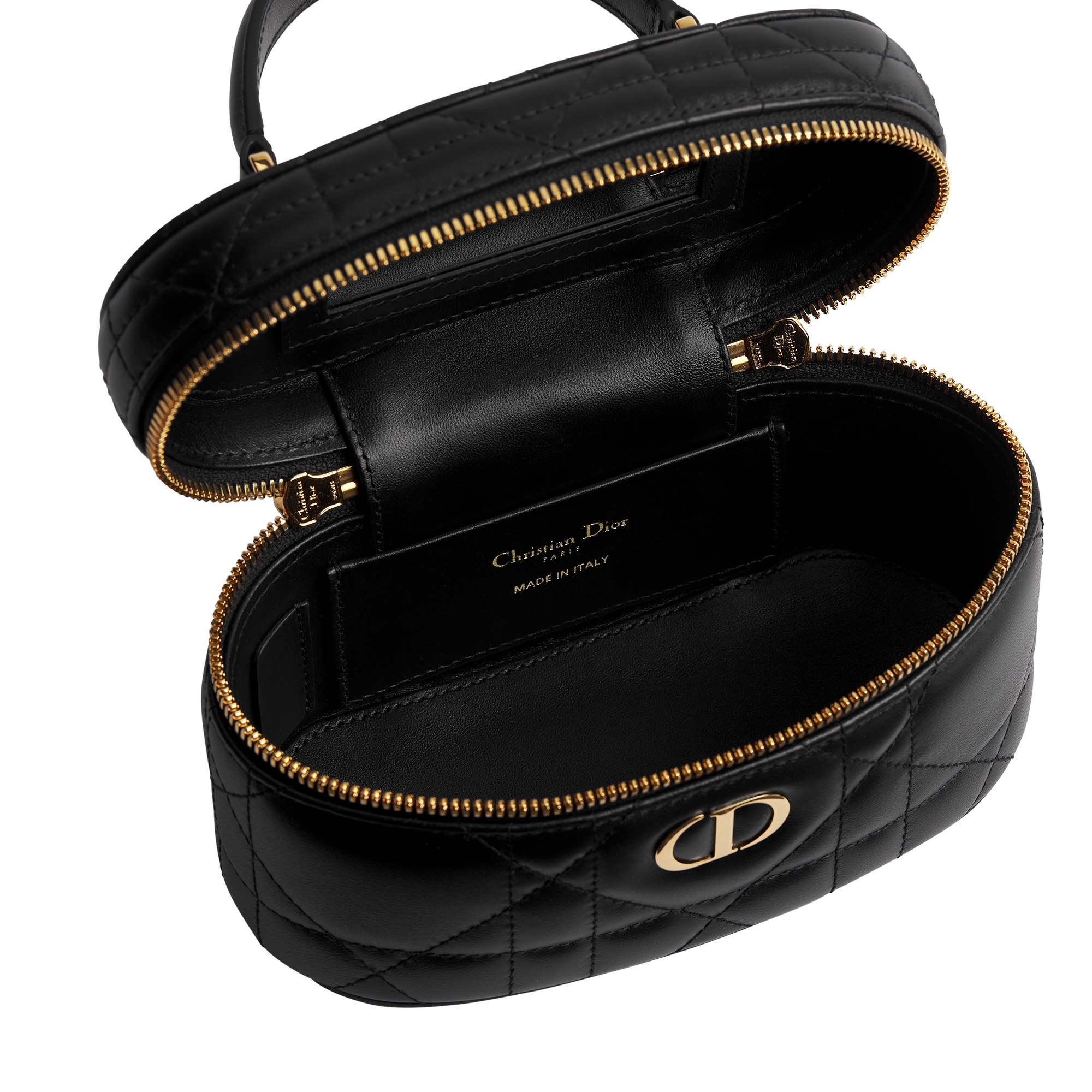 Dior Caro Mini Vanity Case Black Macrocannage Lambskin E06