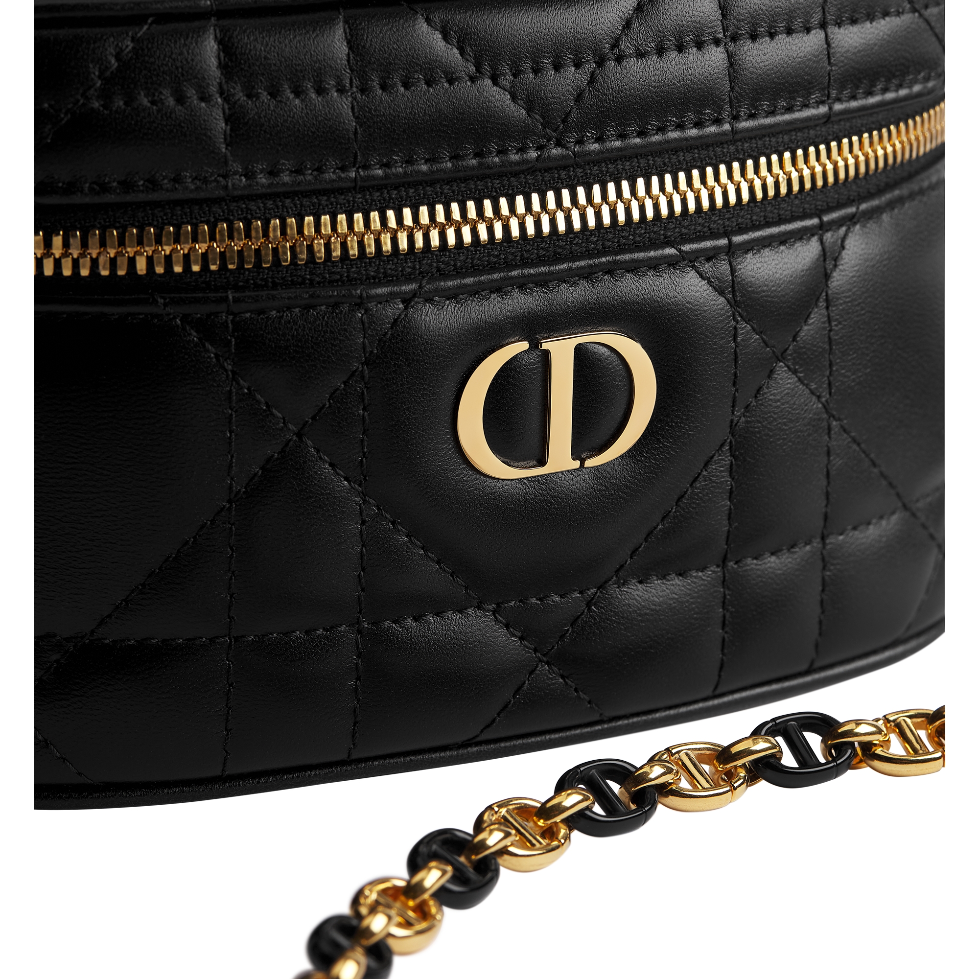 Dior Caro Mini Vanity Case Black Macrocannage Lambskin E09