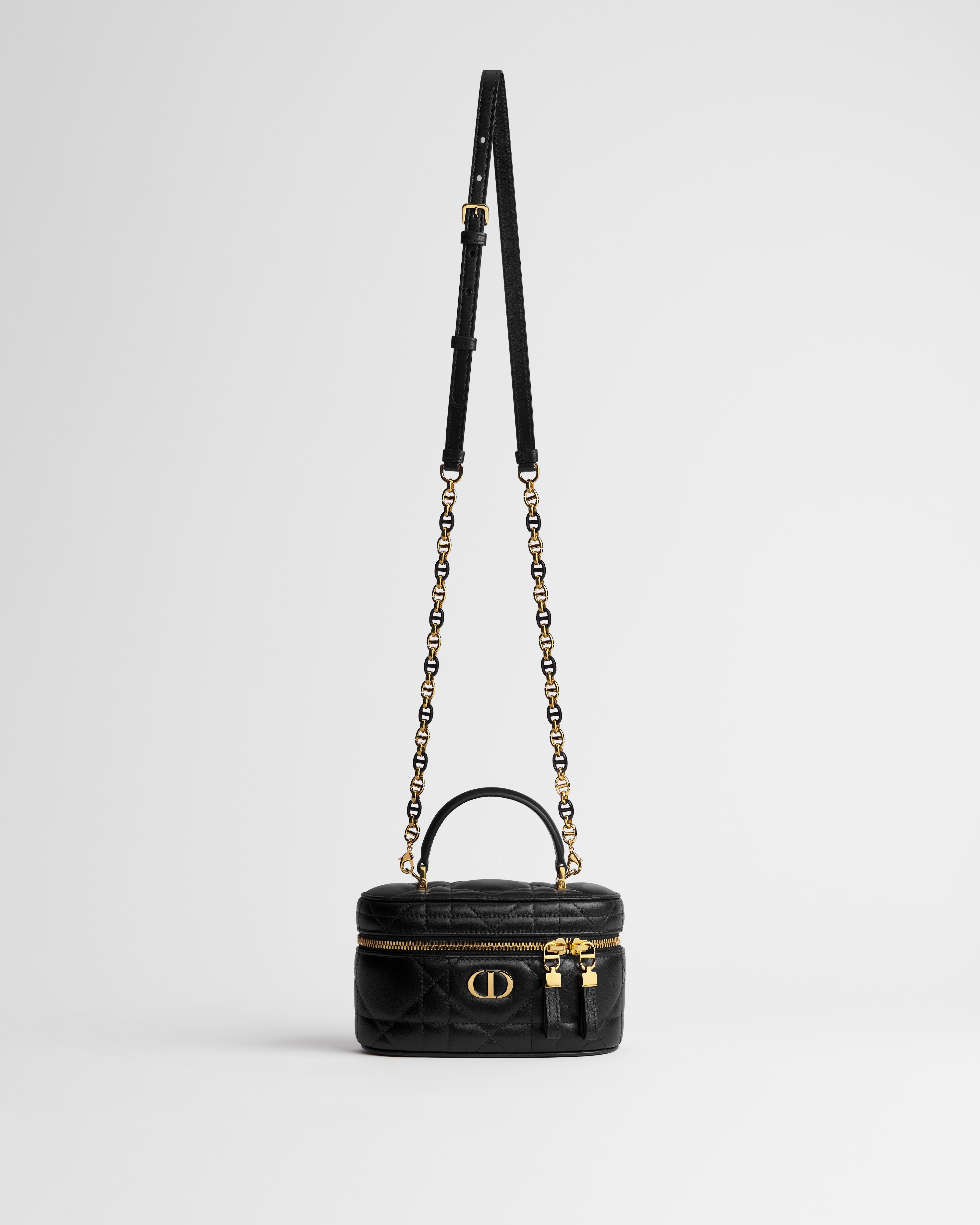 Dior Caro Mini Vanity Case Black Macrocannage Lambskin E07