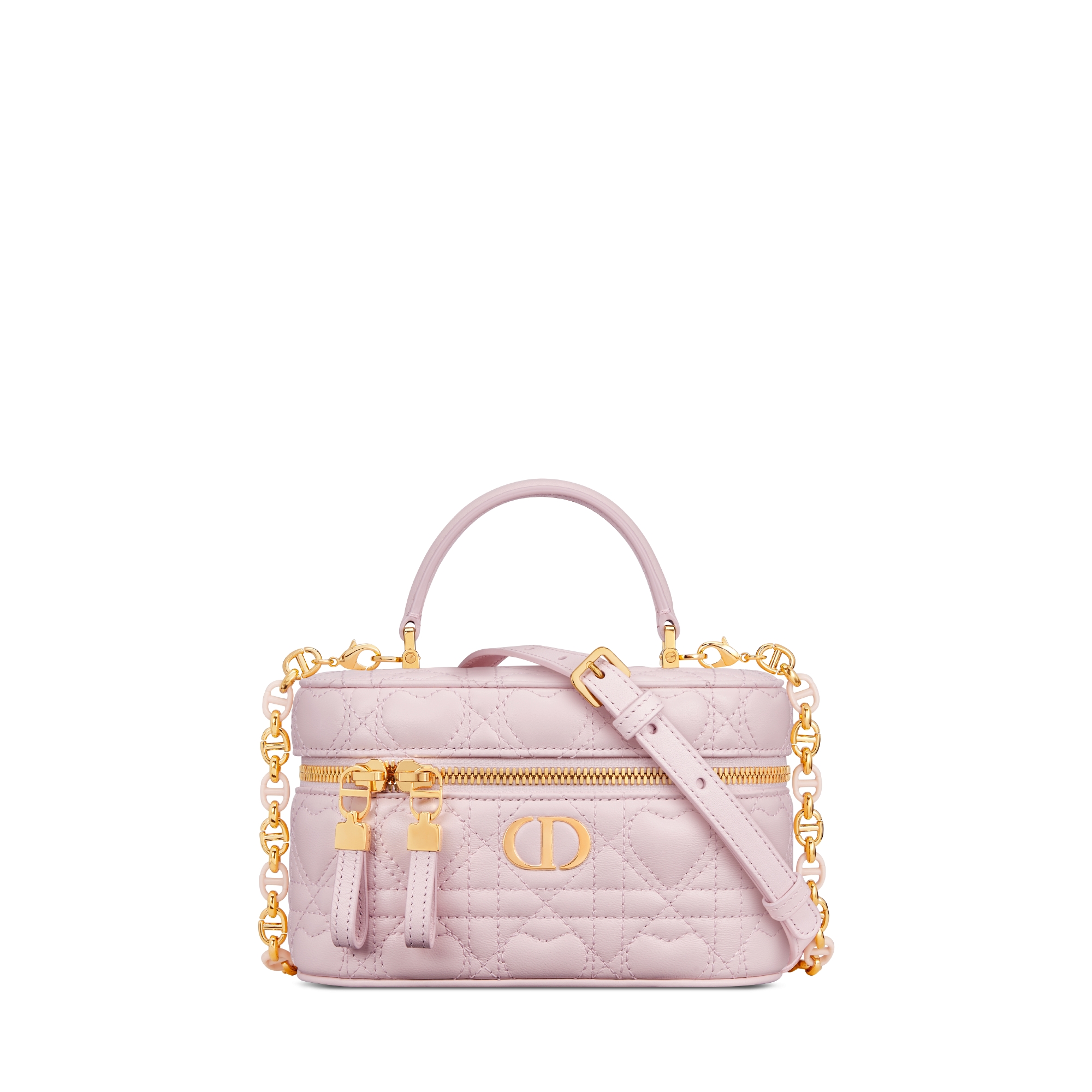 Dioramour Dior Caro Mini Vanity Pale Pink Cannage Lambskin with