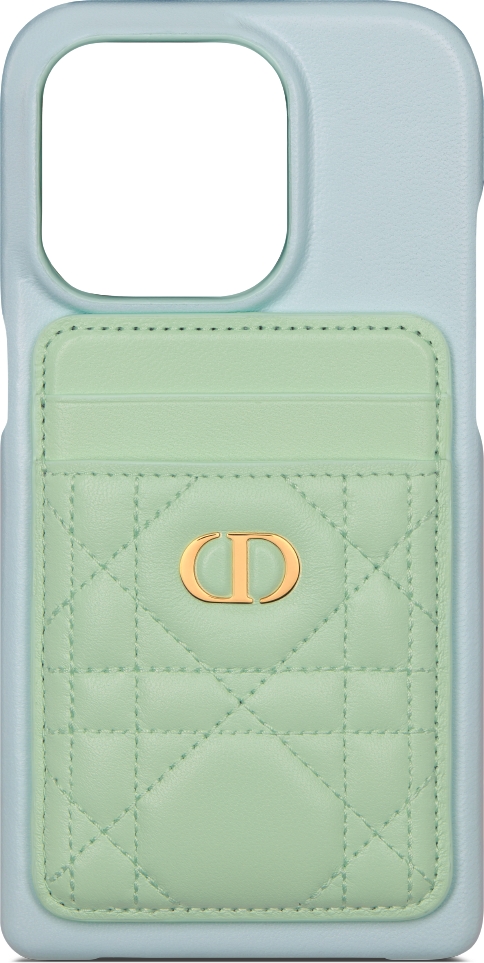 DIOR | Dior Caro iPhone 15 Proケース & マグネット カードホルダー カナージュ ラムスキン