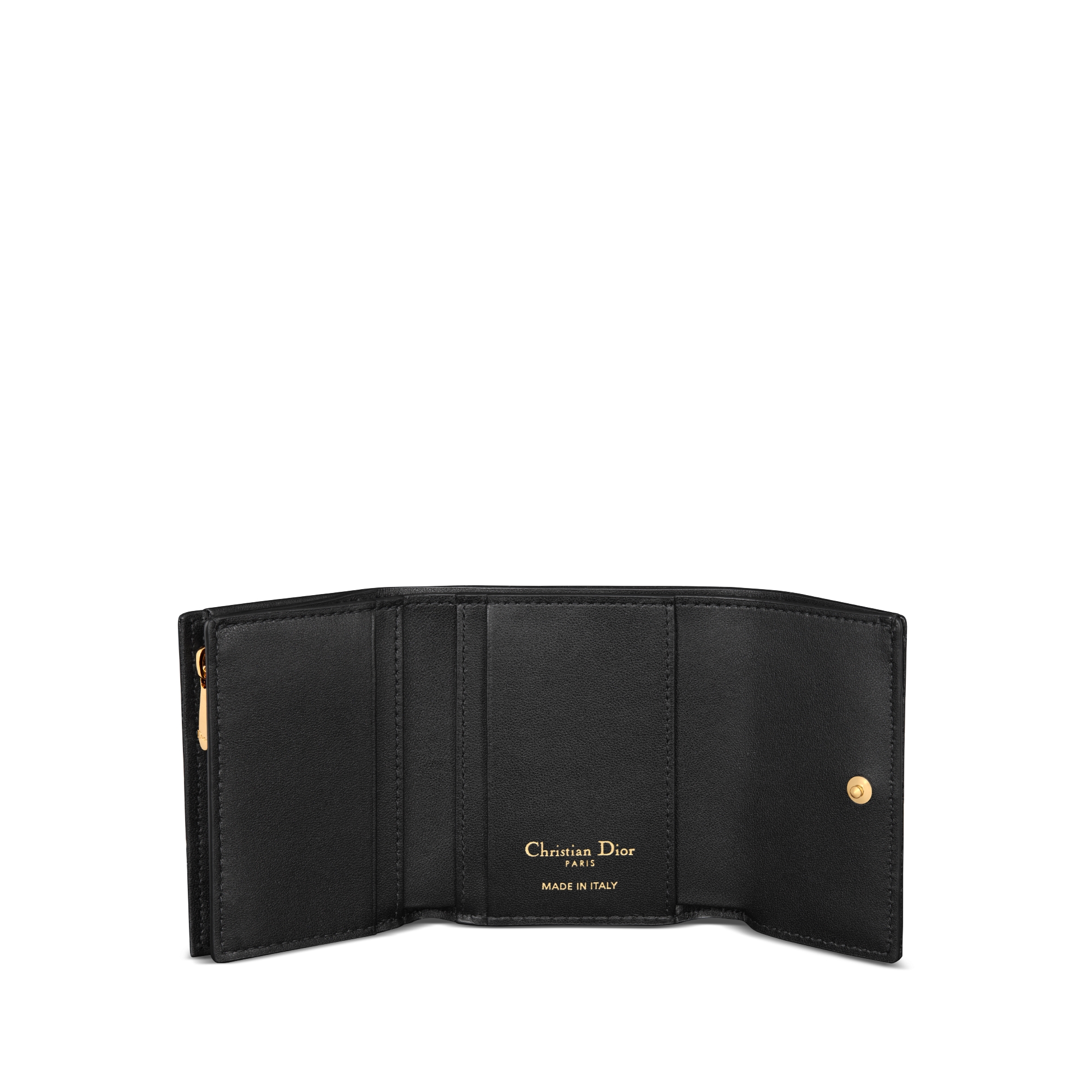 Dior Caro Hibiscus L형 지퍼 지갑 블랙 서플 까나쥬 송아지 가죽 E07