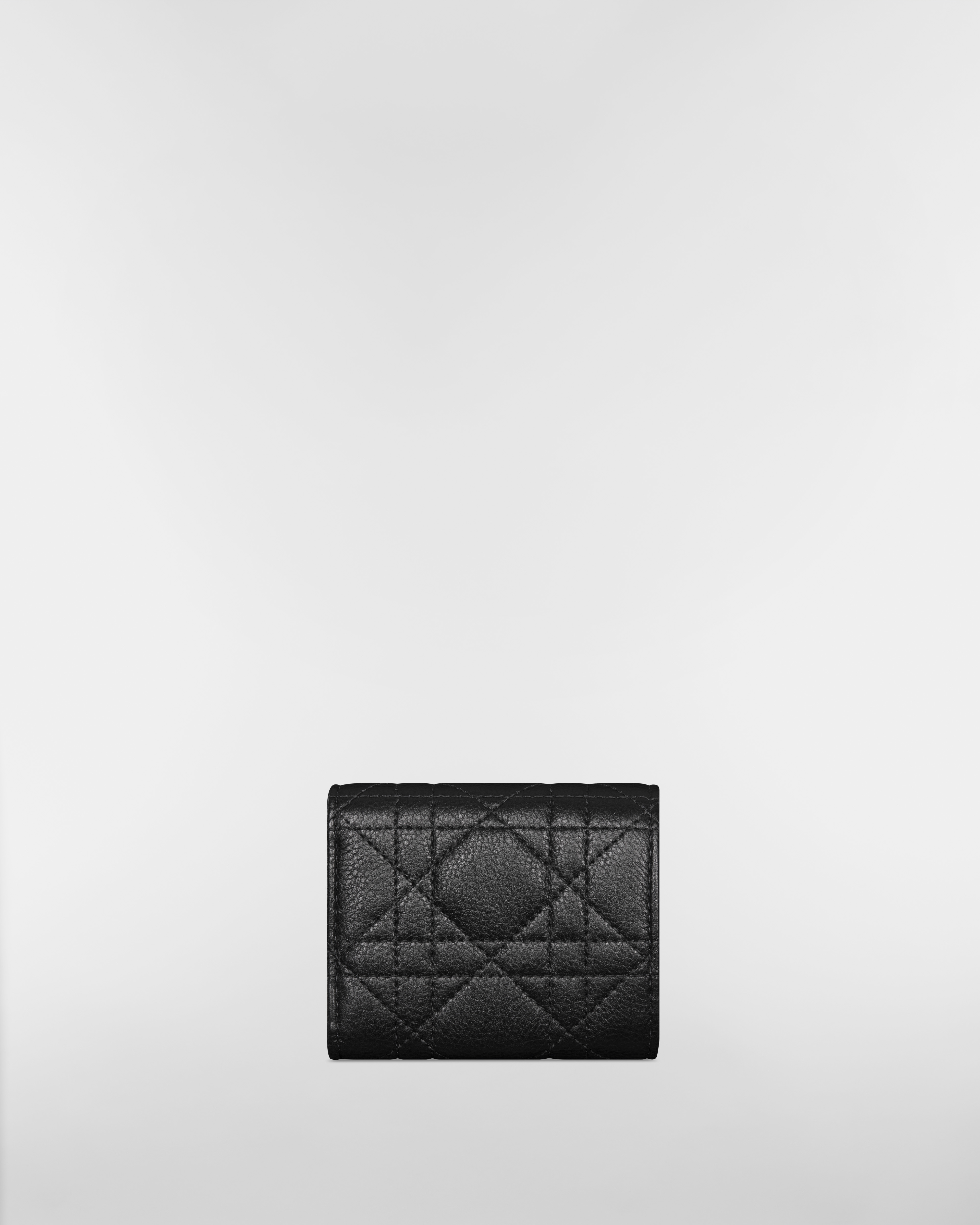 Dior Caro Hibiscus L형 지퍼 지갑 블랙 서플 까나쥬 송아지 가죽 E08