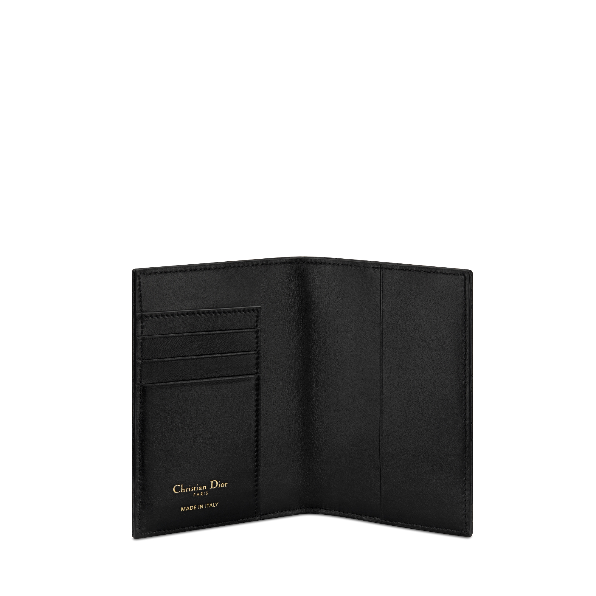 حافظة جواز السفر Miss Caro جلد الخروف الأسود بنمط ماكرو كاناج E07