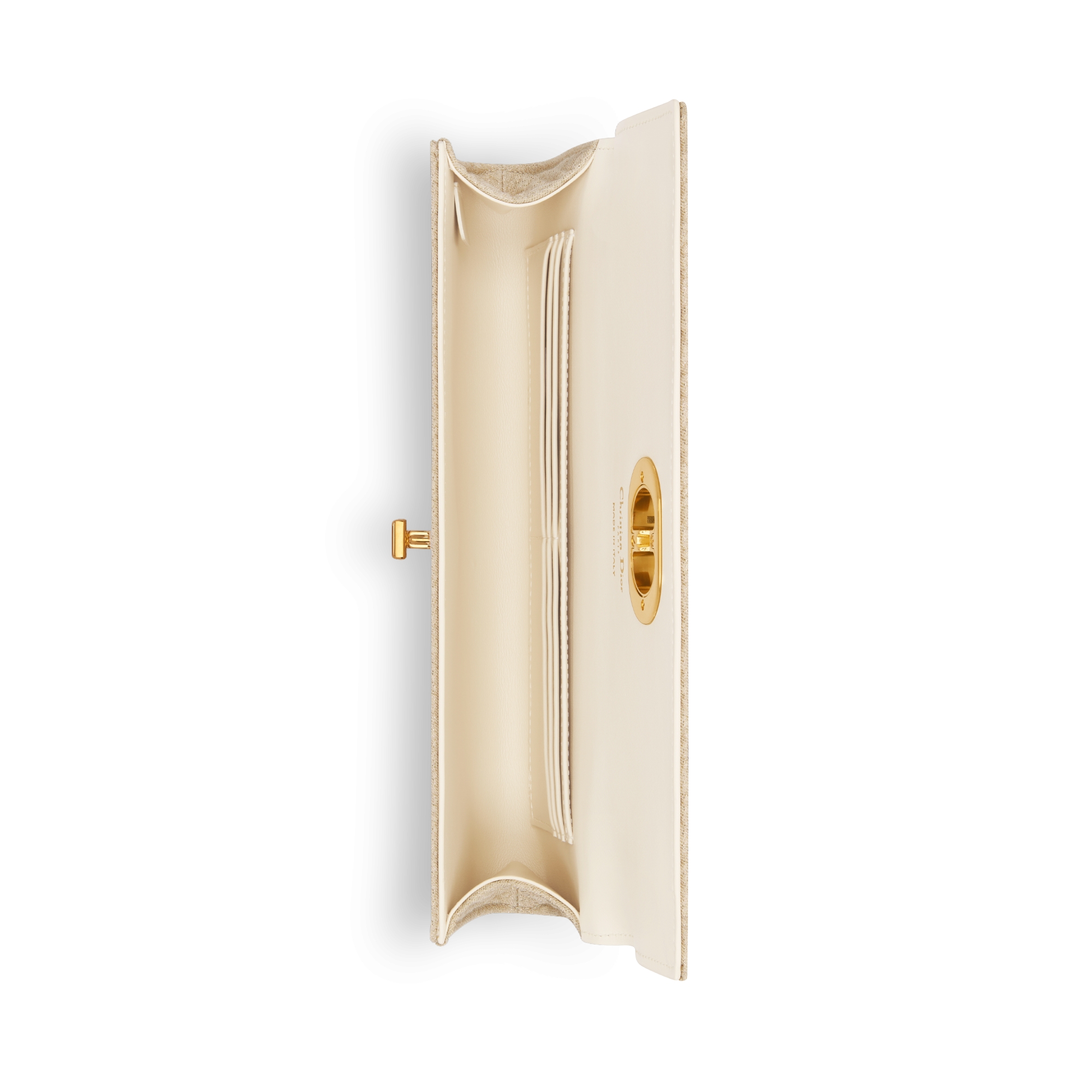 Miss Caro Top Handle Pouch Gold-Tone Metallic Quilted Microcannage Fabric E06