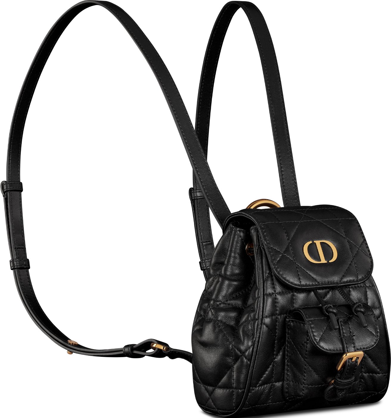 Dior Caro Nano Backpack Three quarter closed view