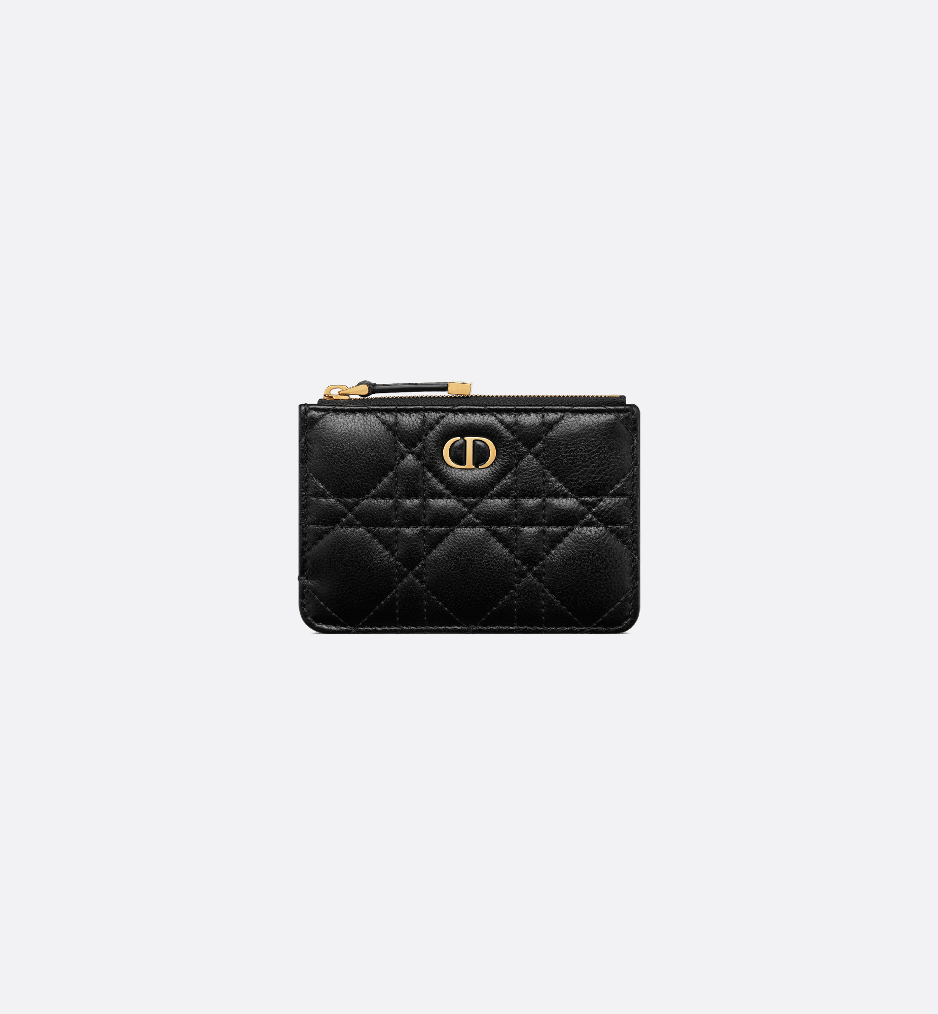 Dior Caro Marigold Zipped Card Holder Black Supple Cannage Dior Caro Marigold Zipped Card Holder Black Supple Cannage
