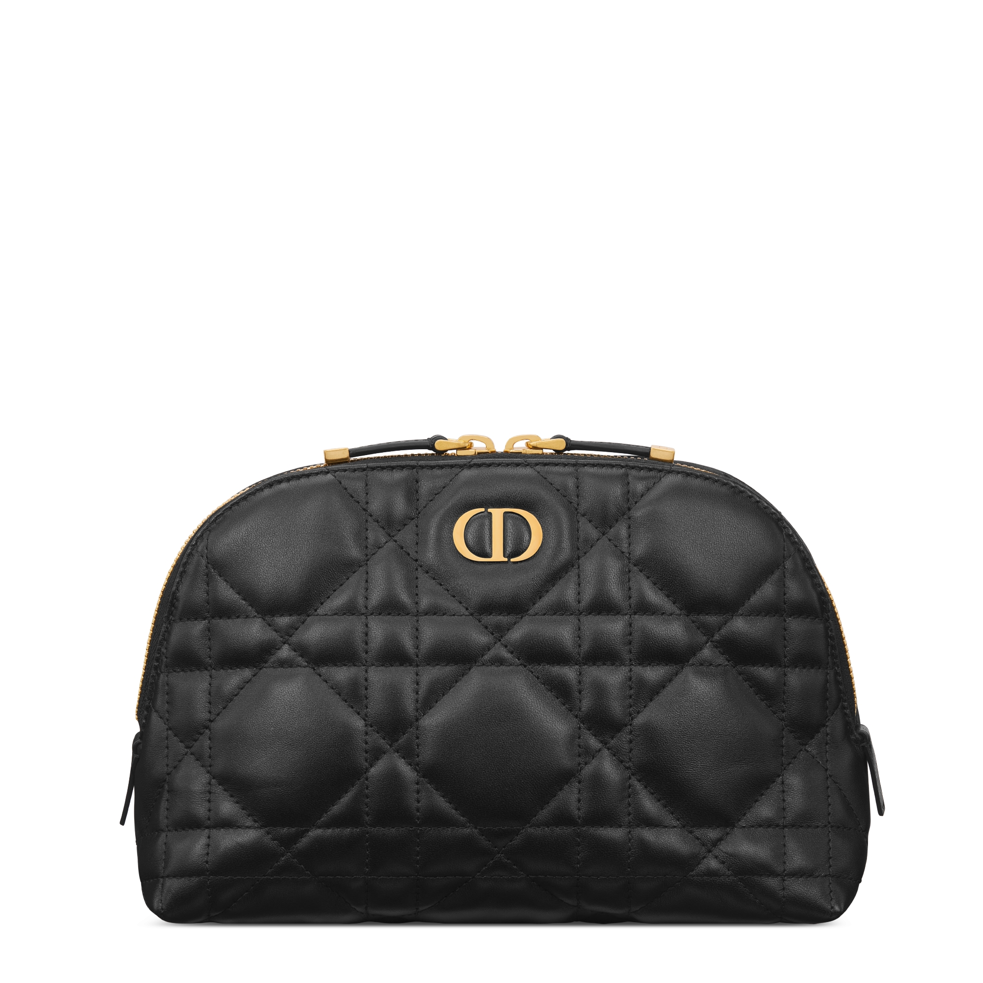 Miss Caro Aphrodite Beauty Pouch Black Macrocannage Lambskin E01