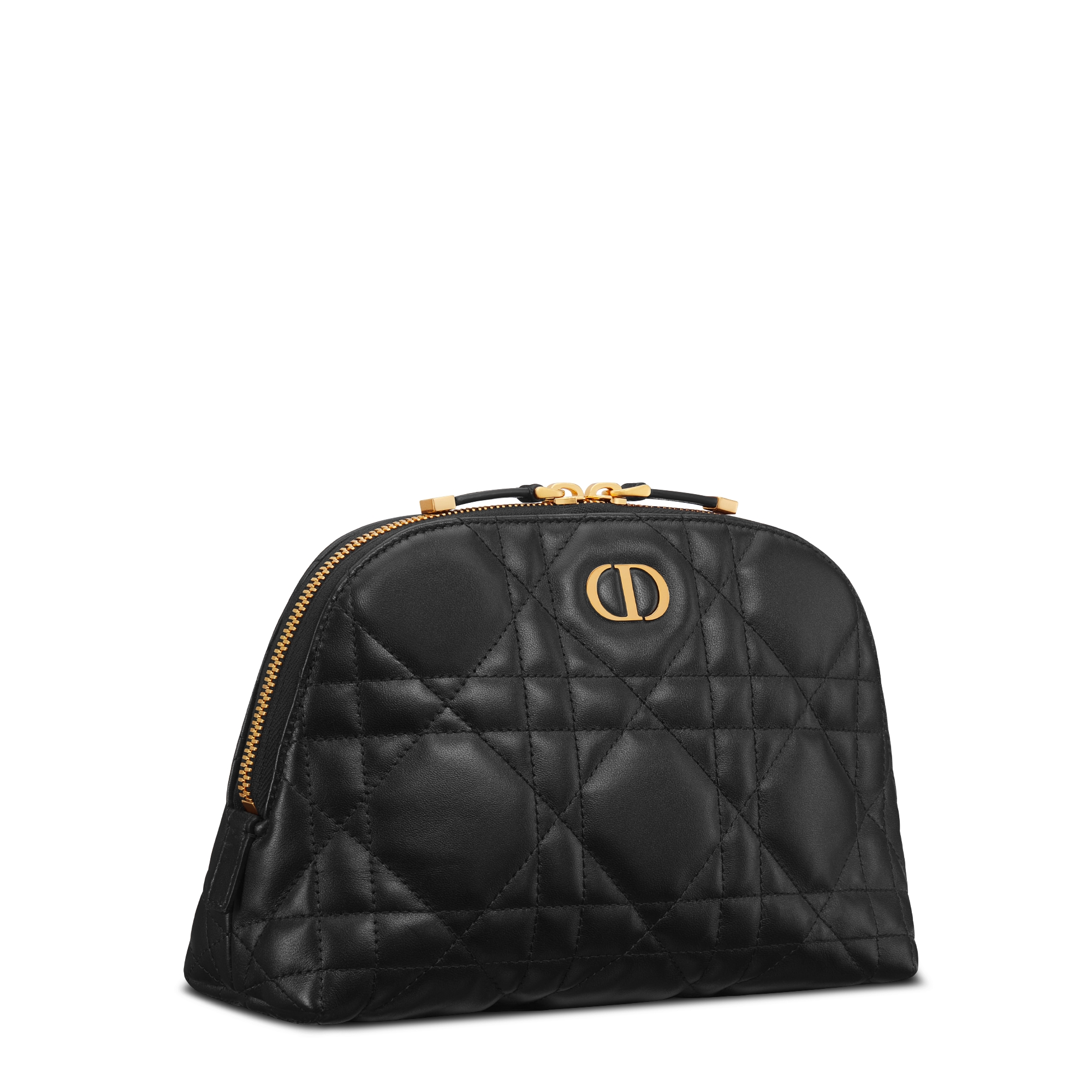 Trousse de beauté Aphrodite Miss Caro Cuir d'agneau Macrocannage noir E03