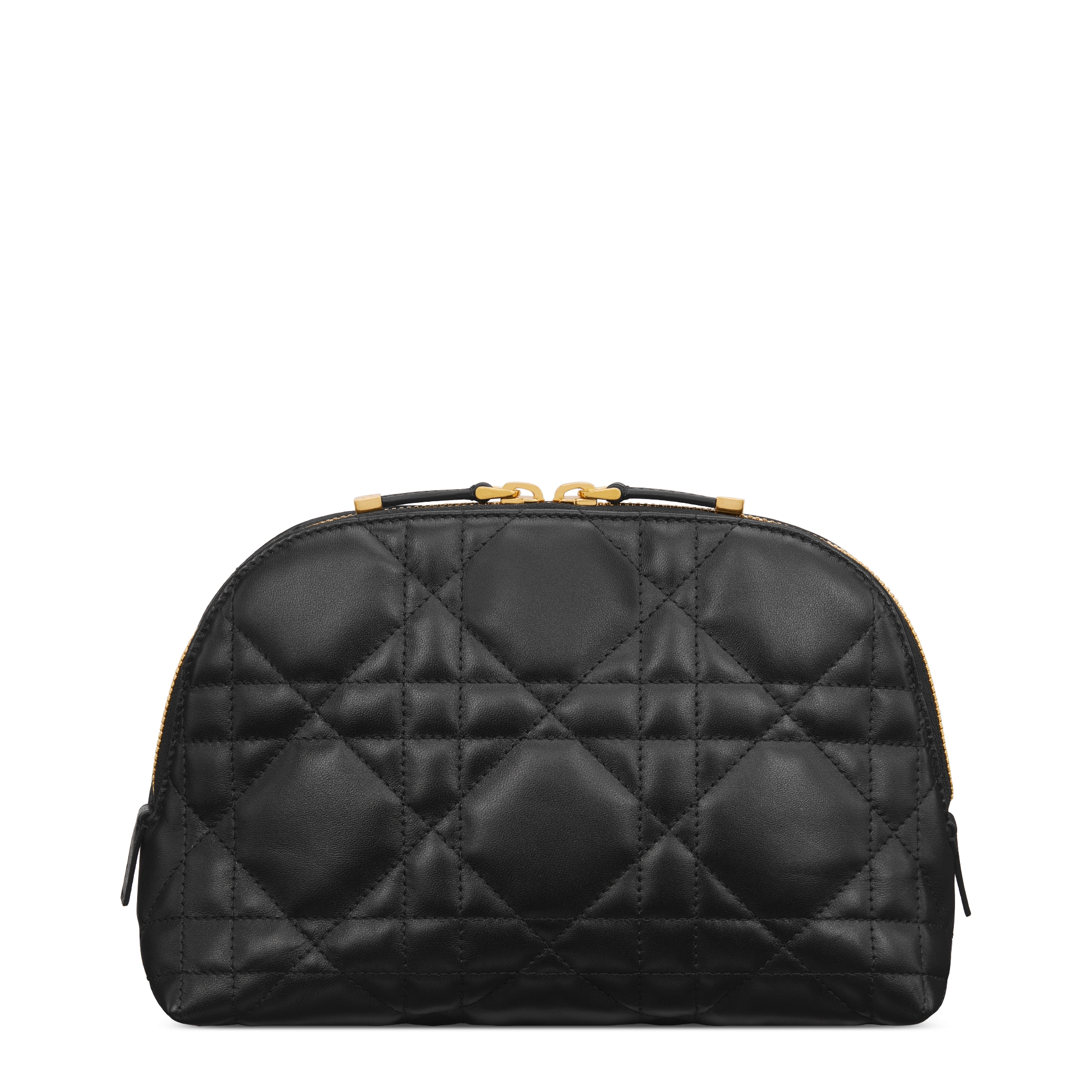 Trousse de beauté Aphrodite Miss Caro Cuir d'agneau Macrocannage noir E08