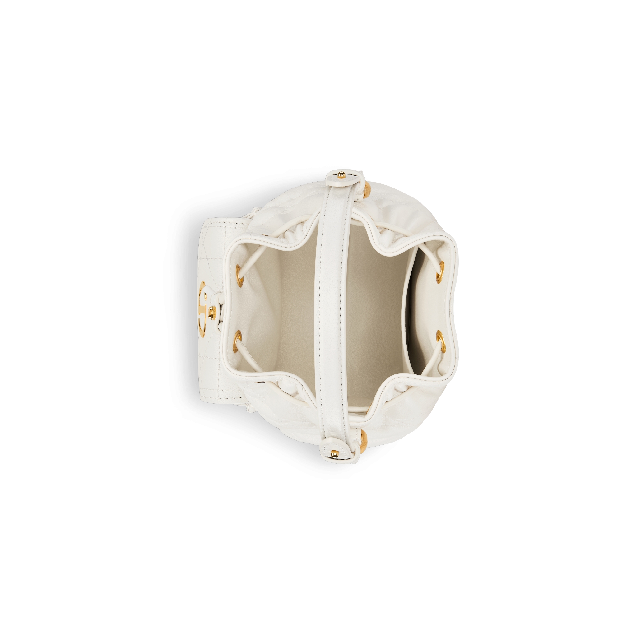 Dior 2025 Coconut Bucket Bag 25cm White Lambskin