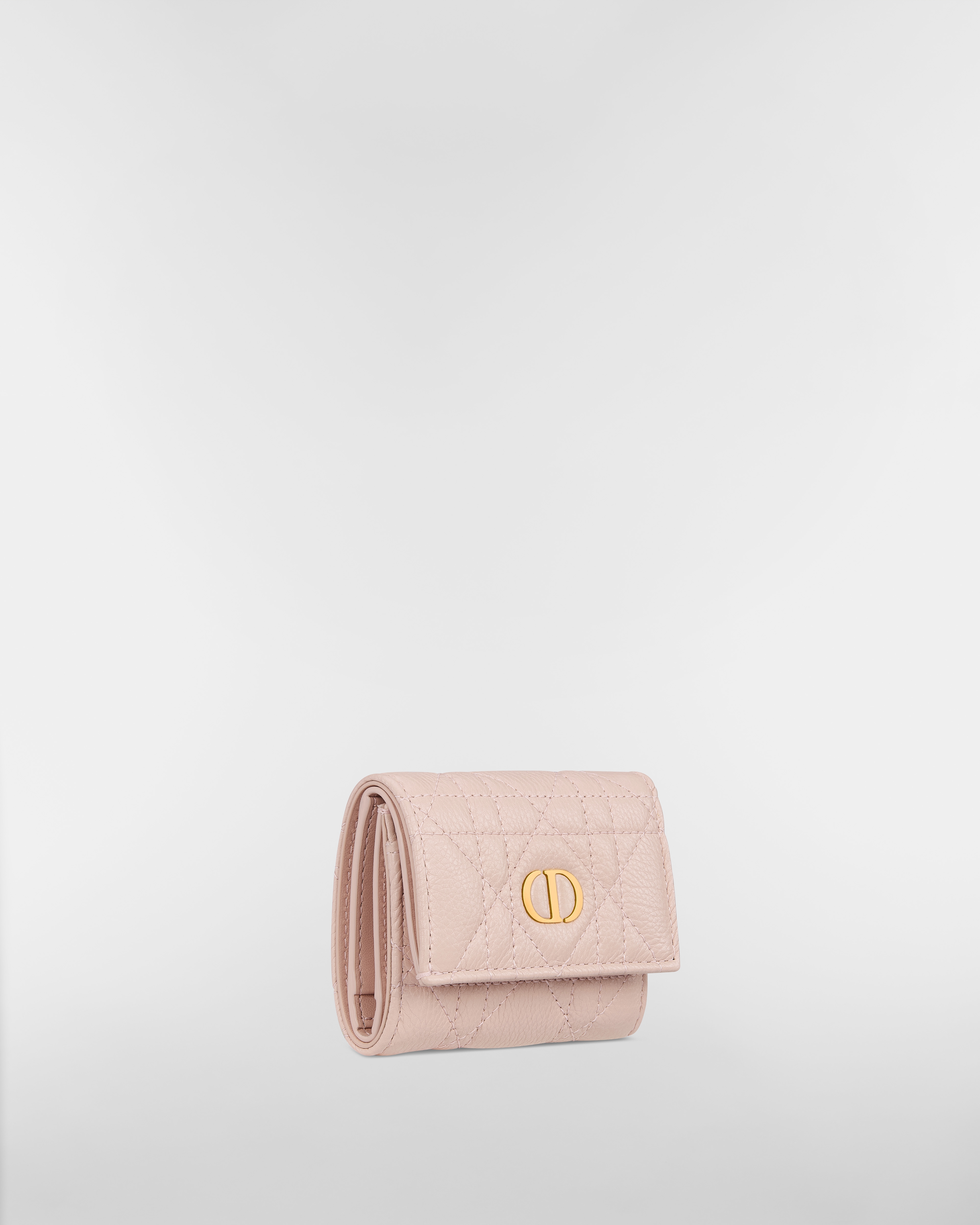 Dior Caro Veronia 지갑 파우더 핑크 서플 까나쥬 송아지 가죽 E03
