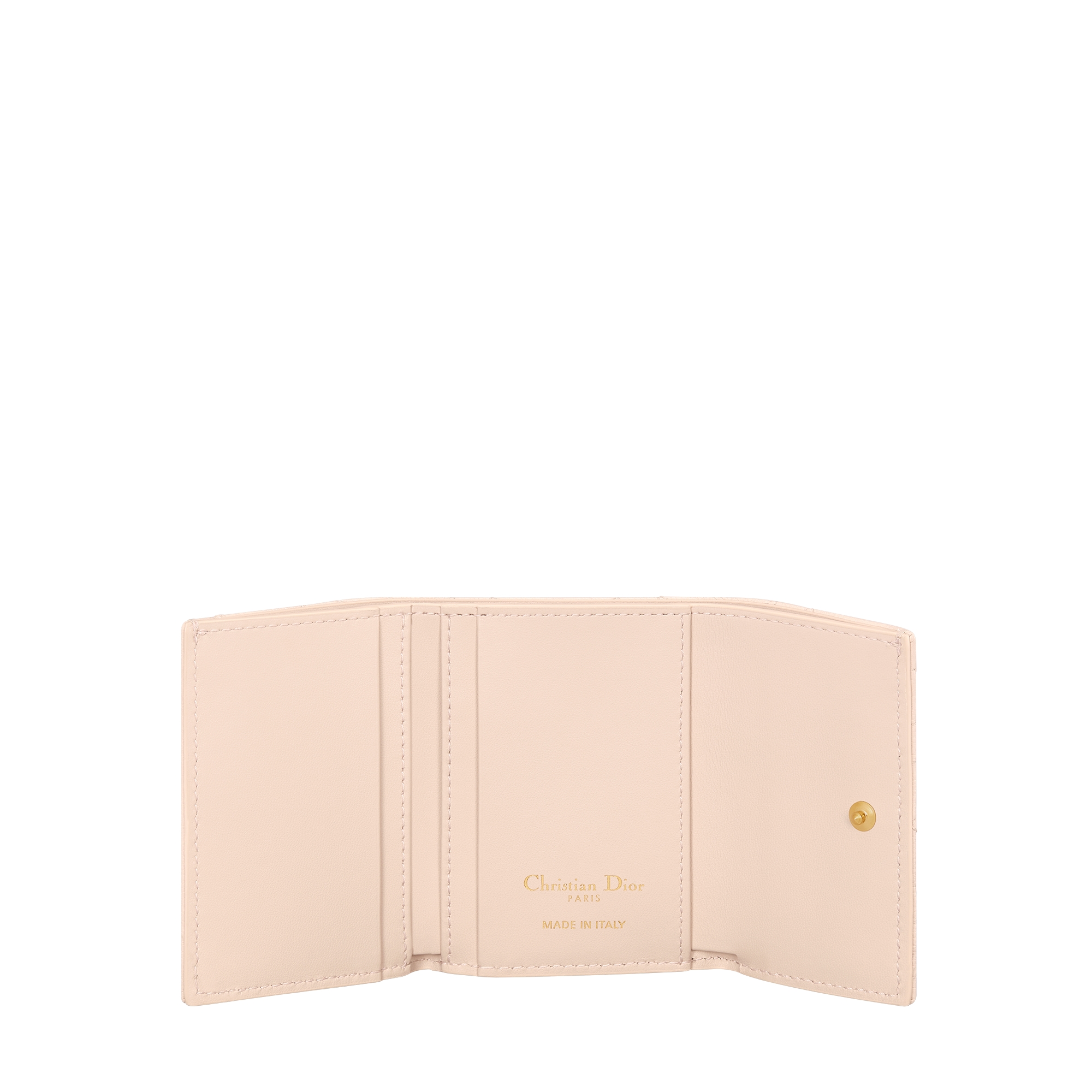 Dior Caro Veronia Wallet Sandstone Pink Supple Cannage Calfskin E07