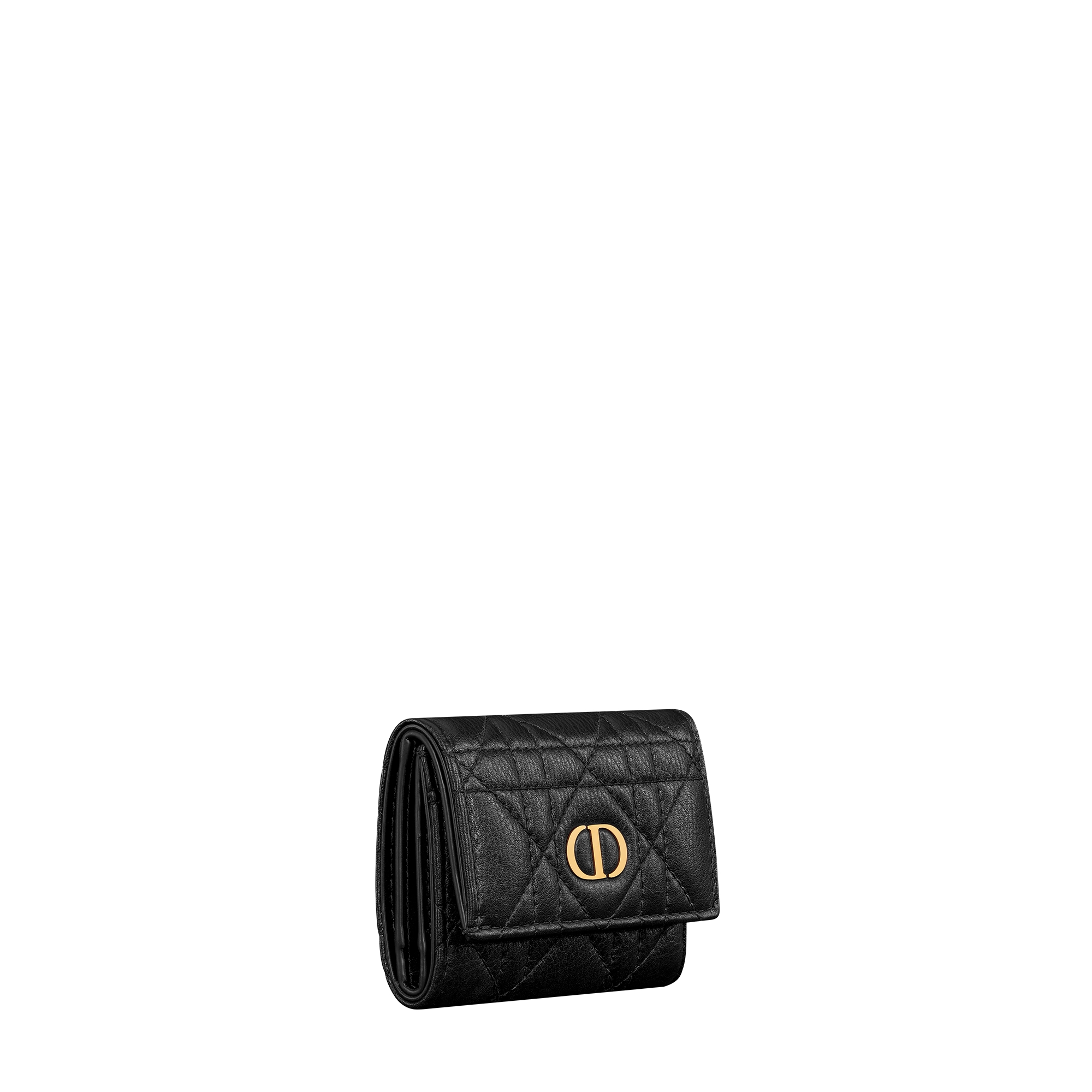 Dior Caro Veronia Wallet Black Supple Cannage Calfskin E03