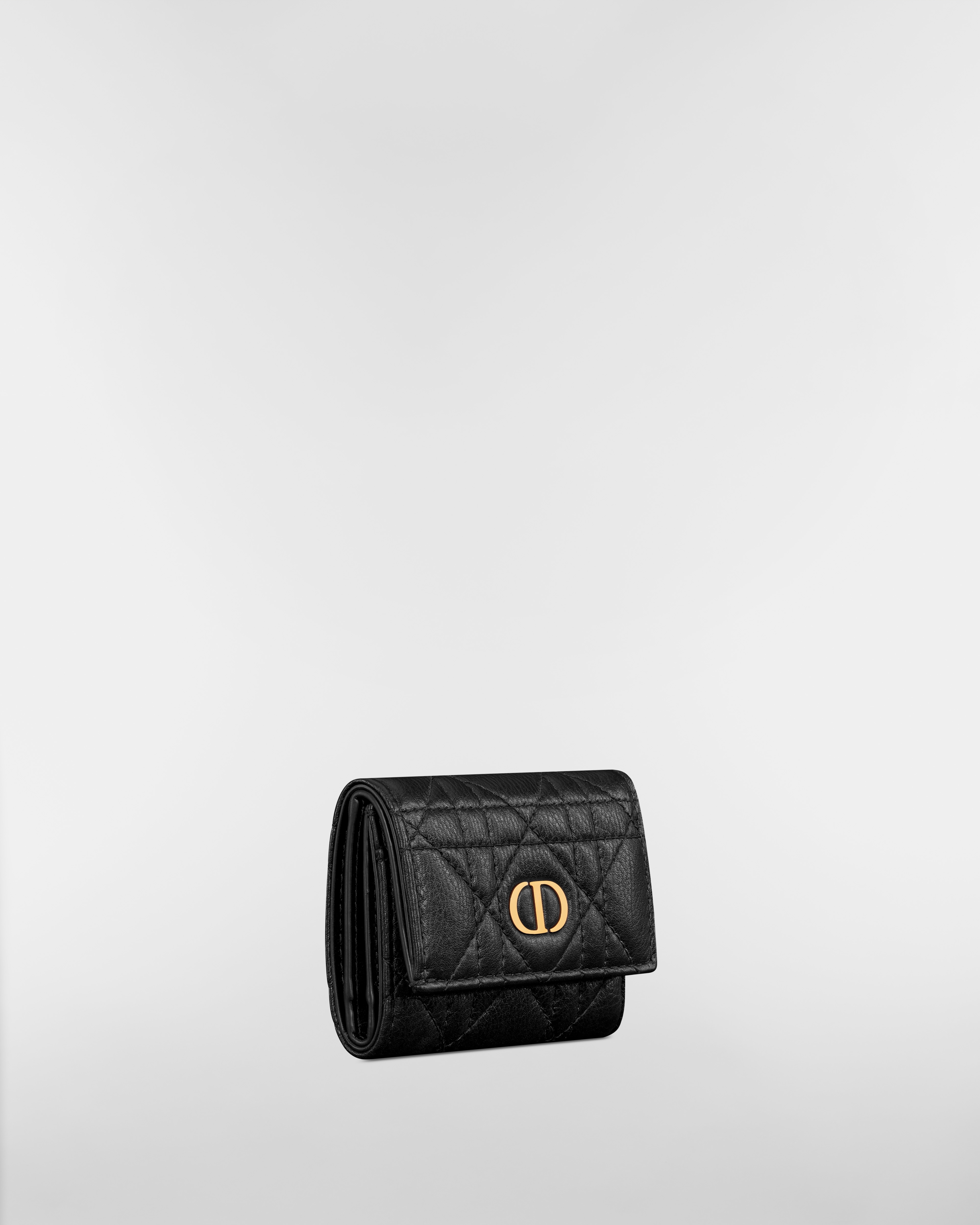 Dior Caro Veronia 지갑 블랙 서플 까나쥬 송아지 가죽 E03