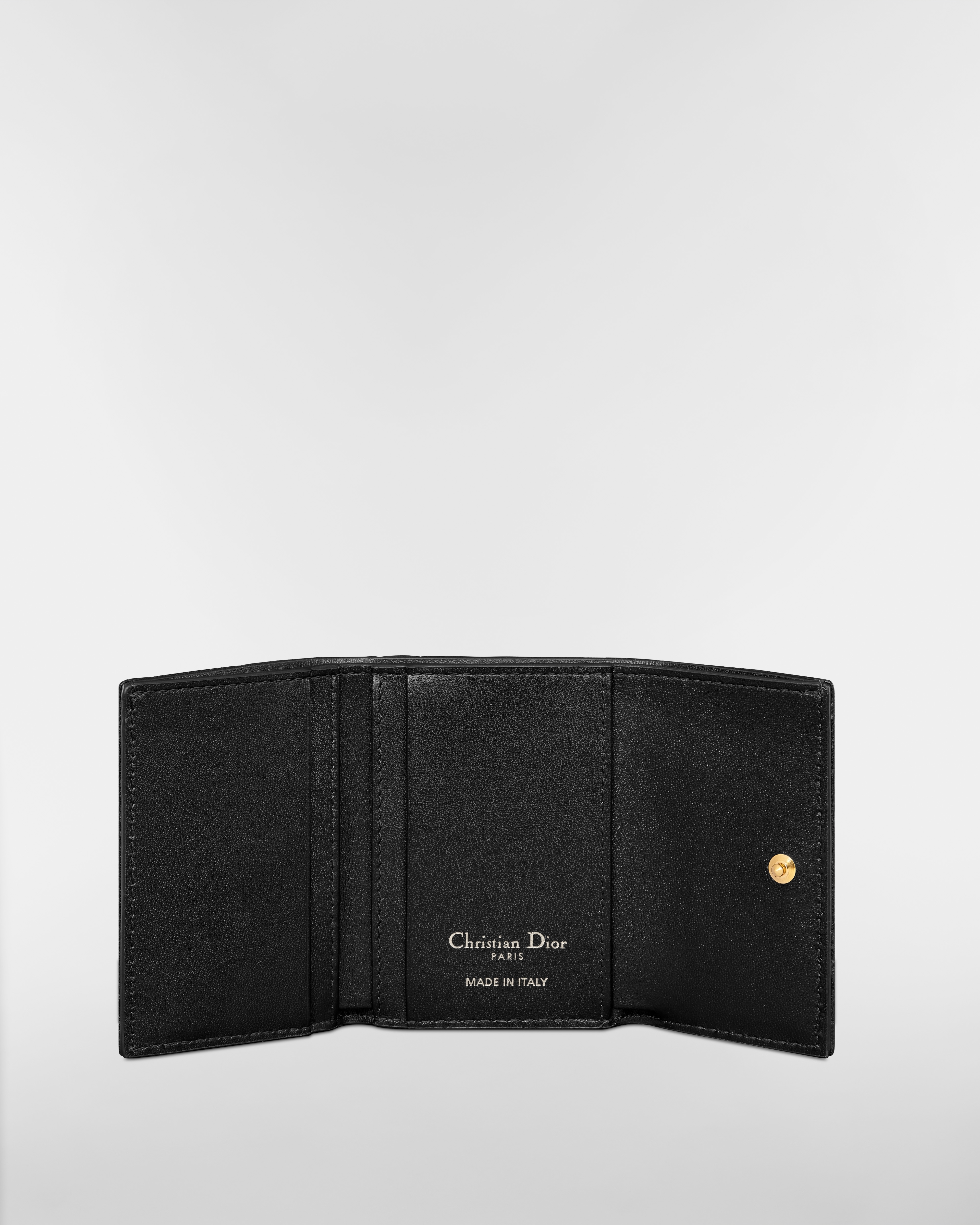 Dior Caro Veronia 지갑 블랙 서플 까나쥬 송아지 가죽 E07