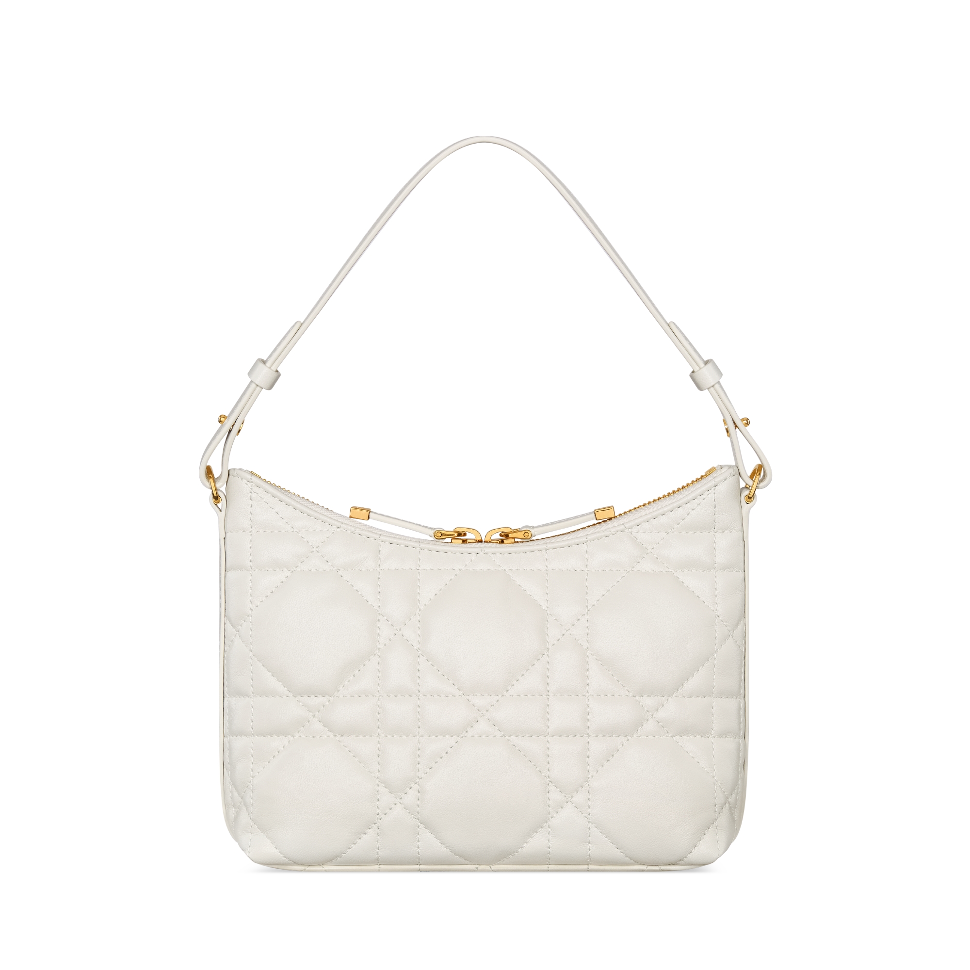 Miss Caro Diorling-minitas met kettingriem Lattekleurig lamsleer met Macrocannage-motief E08