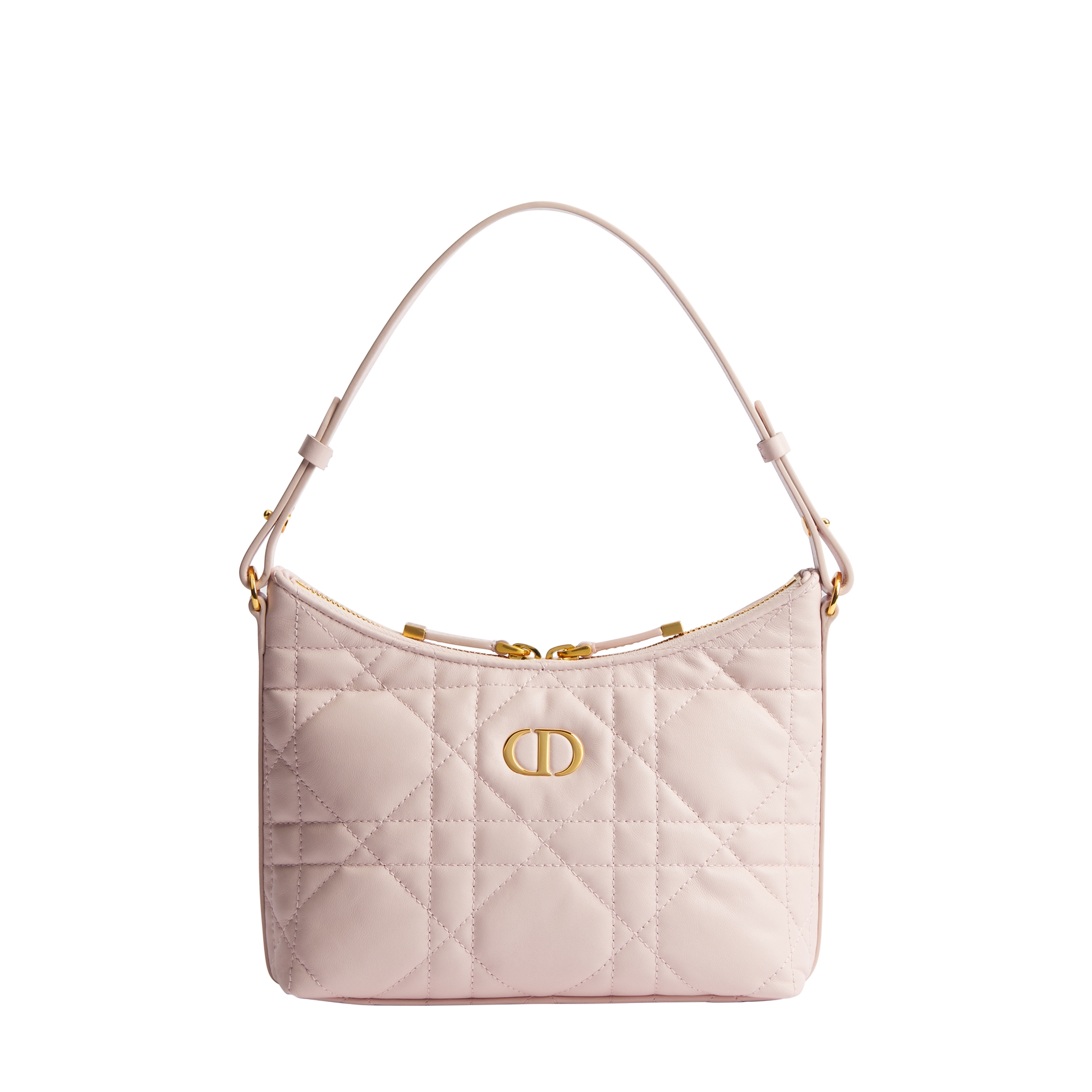 Miss Caro Diorling Mini Bag with Chain Powder Pink Macrocannage Lambskin E01